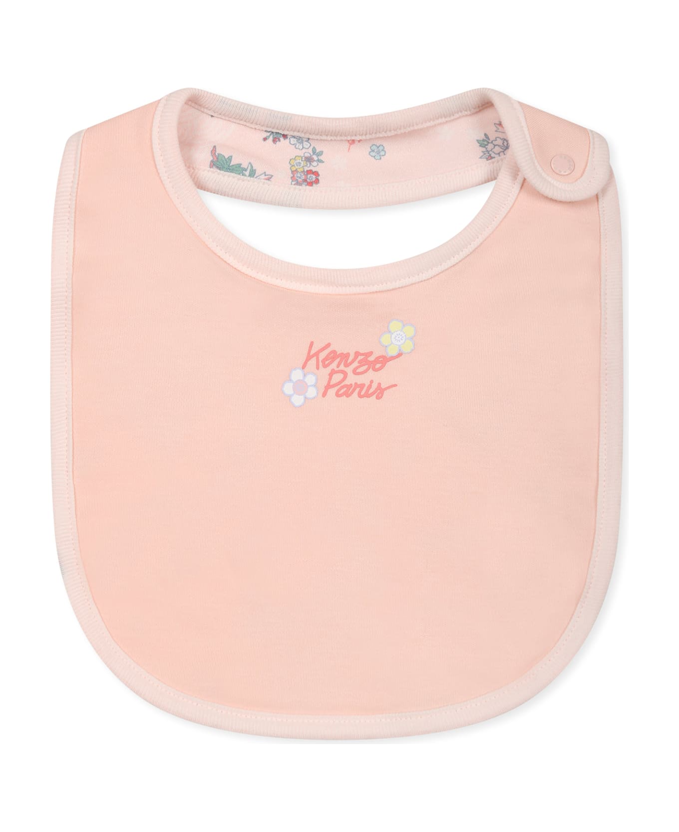Kenzo Kids Pink Babygrow Set For Baby Girl With Floral Print - Pink