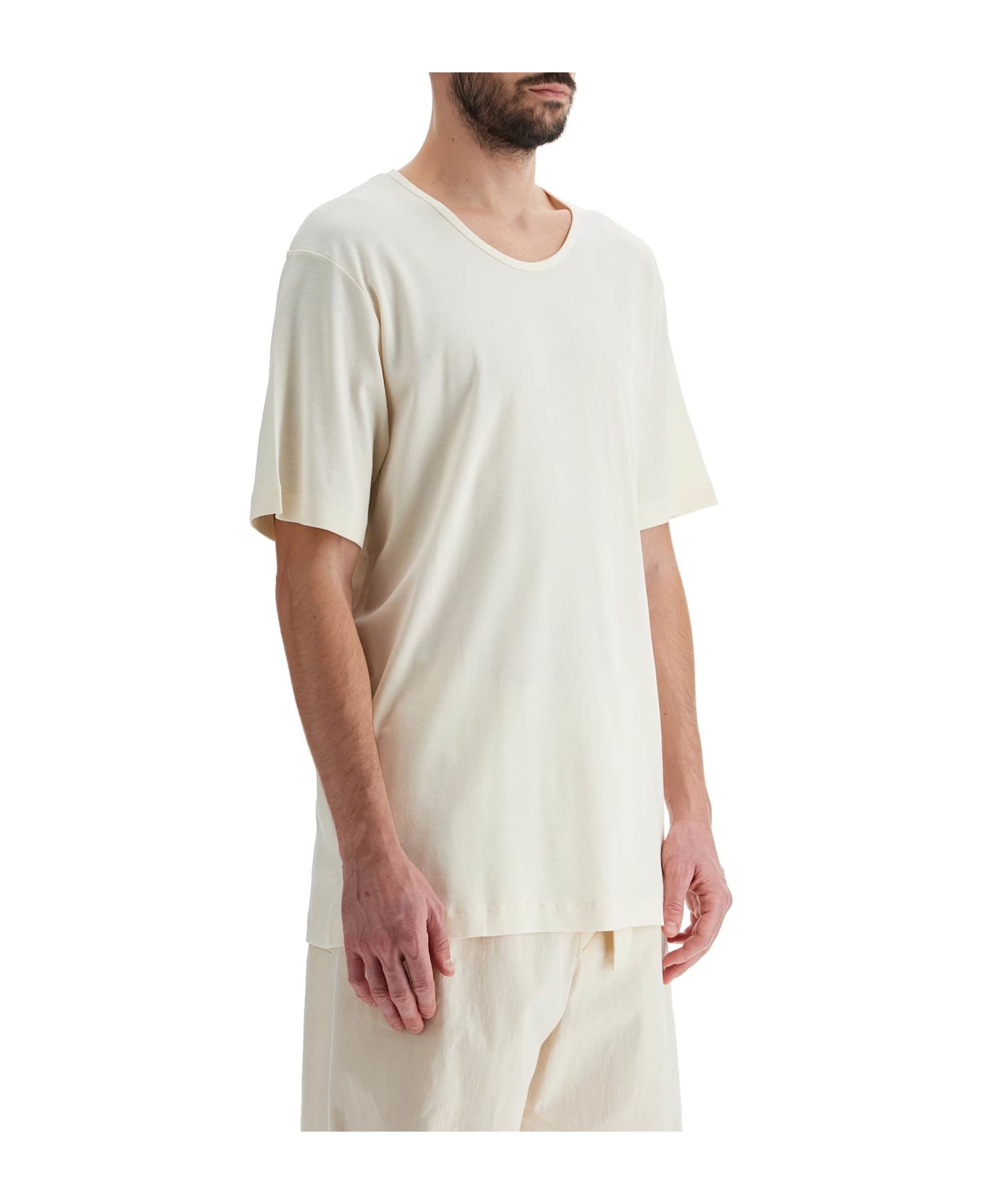 Lemaire Cotton T-shirt - LIGHT CREAM (White)