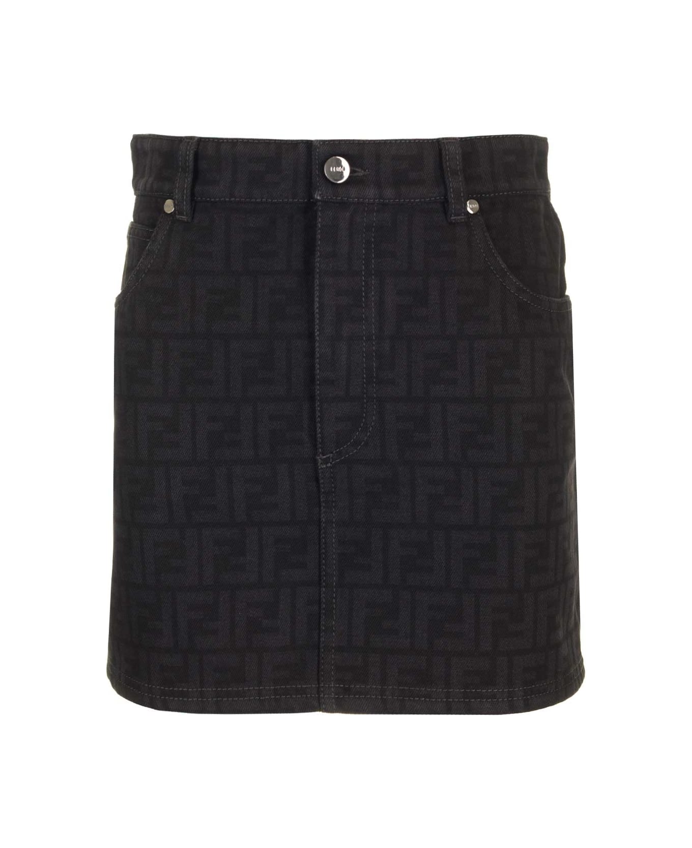 Fendi Chambray Mini Skirt - Black