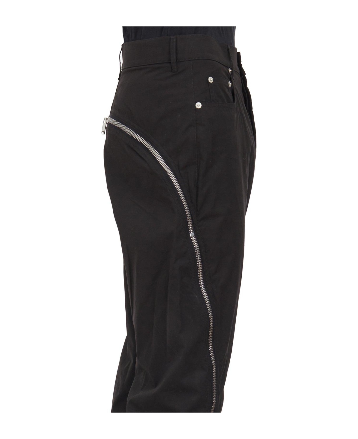 Rick Owens Bolan Banana High-waist Zip-detailed Trousers - BLACK