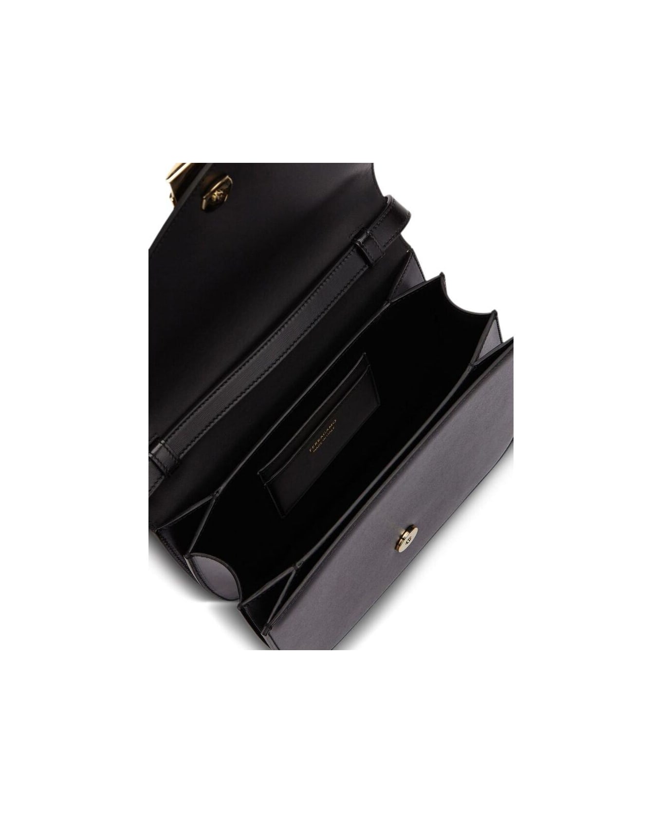 Ferragamo Fold-over Top Crossbody Bag - BLACK