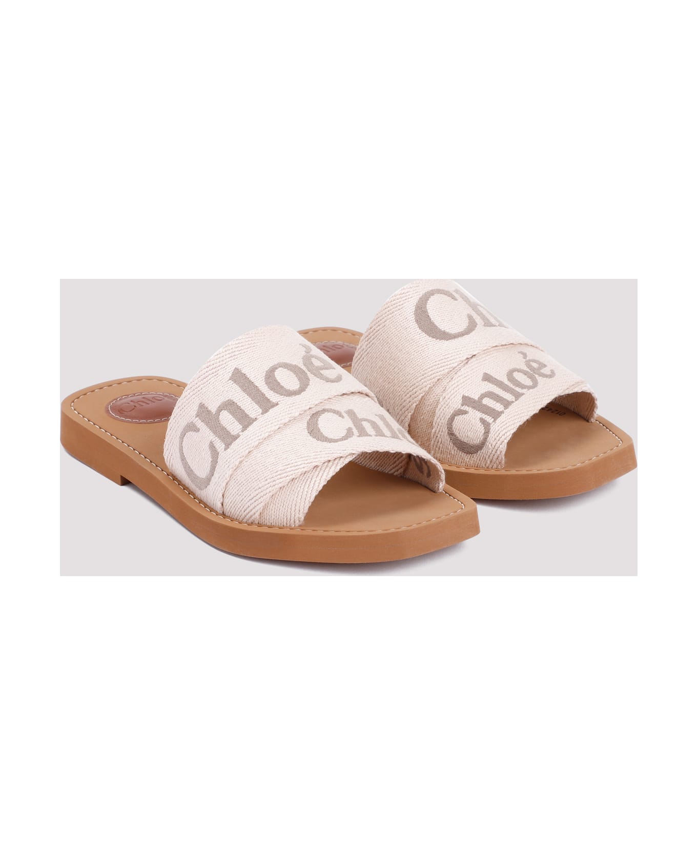 Chloé Woody Flat Mules - Y Blushy Beige
