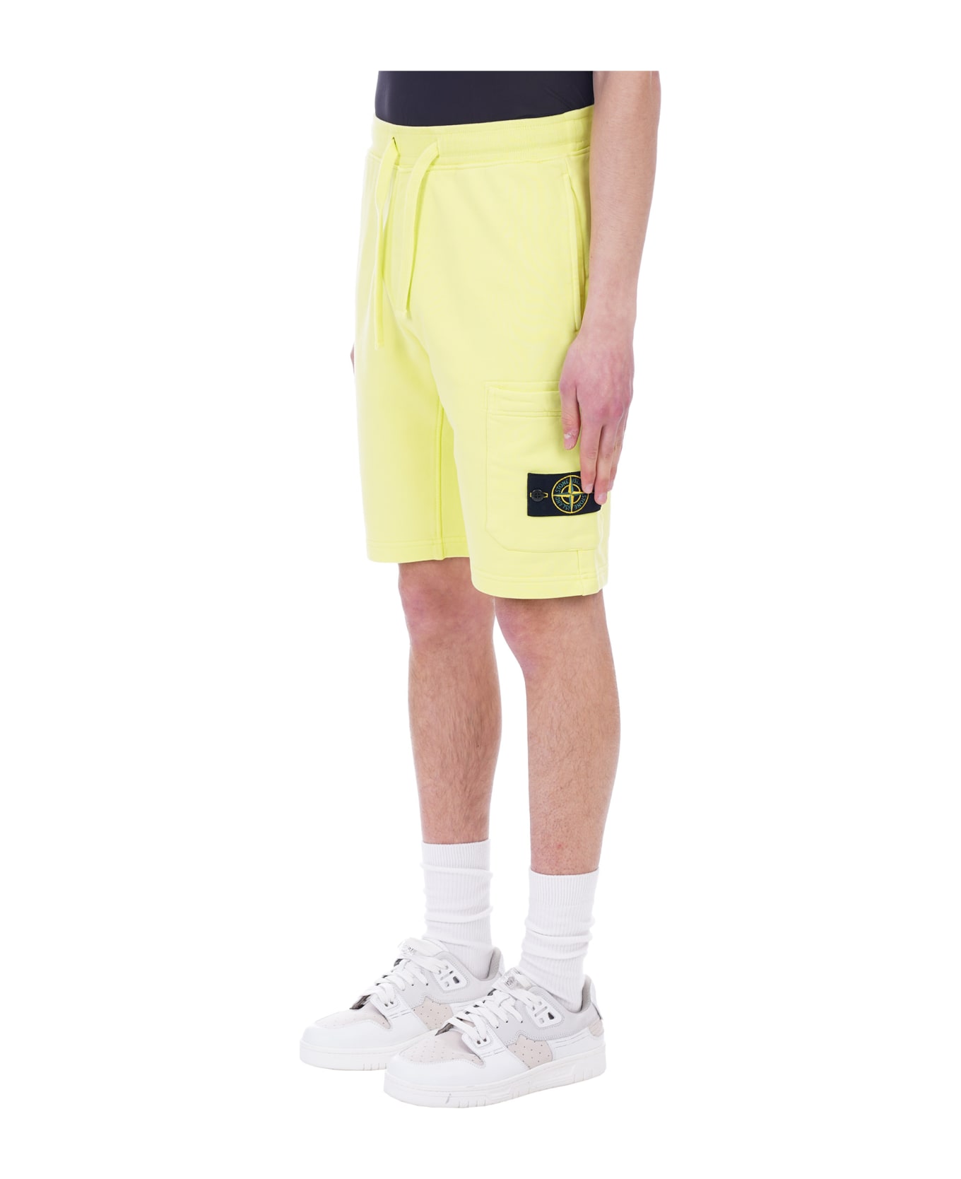 Stone Island Shorts In Yellow Cotton - yellow