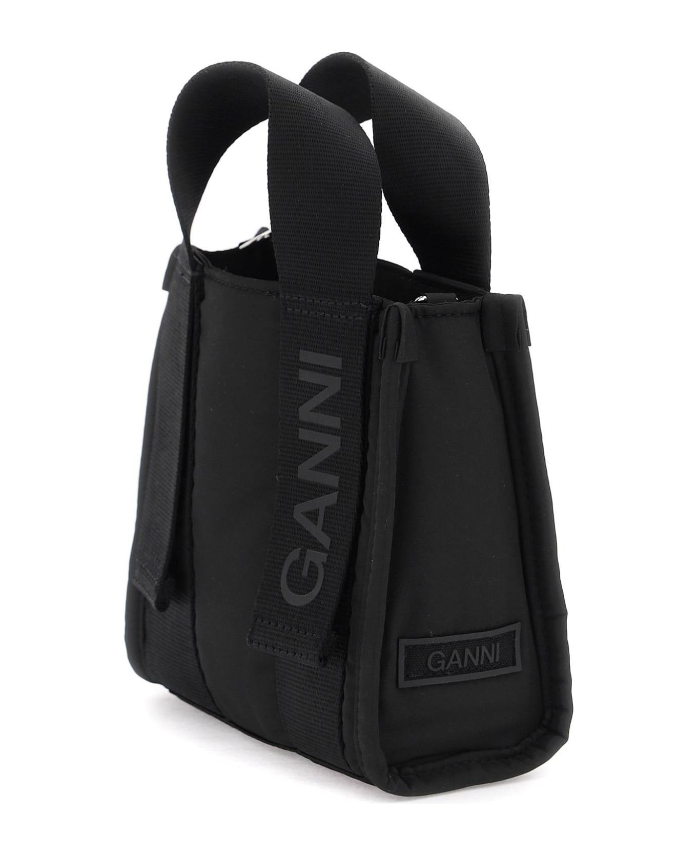 Ganni Tech Mini Tote Bag - BLACK (Black)