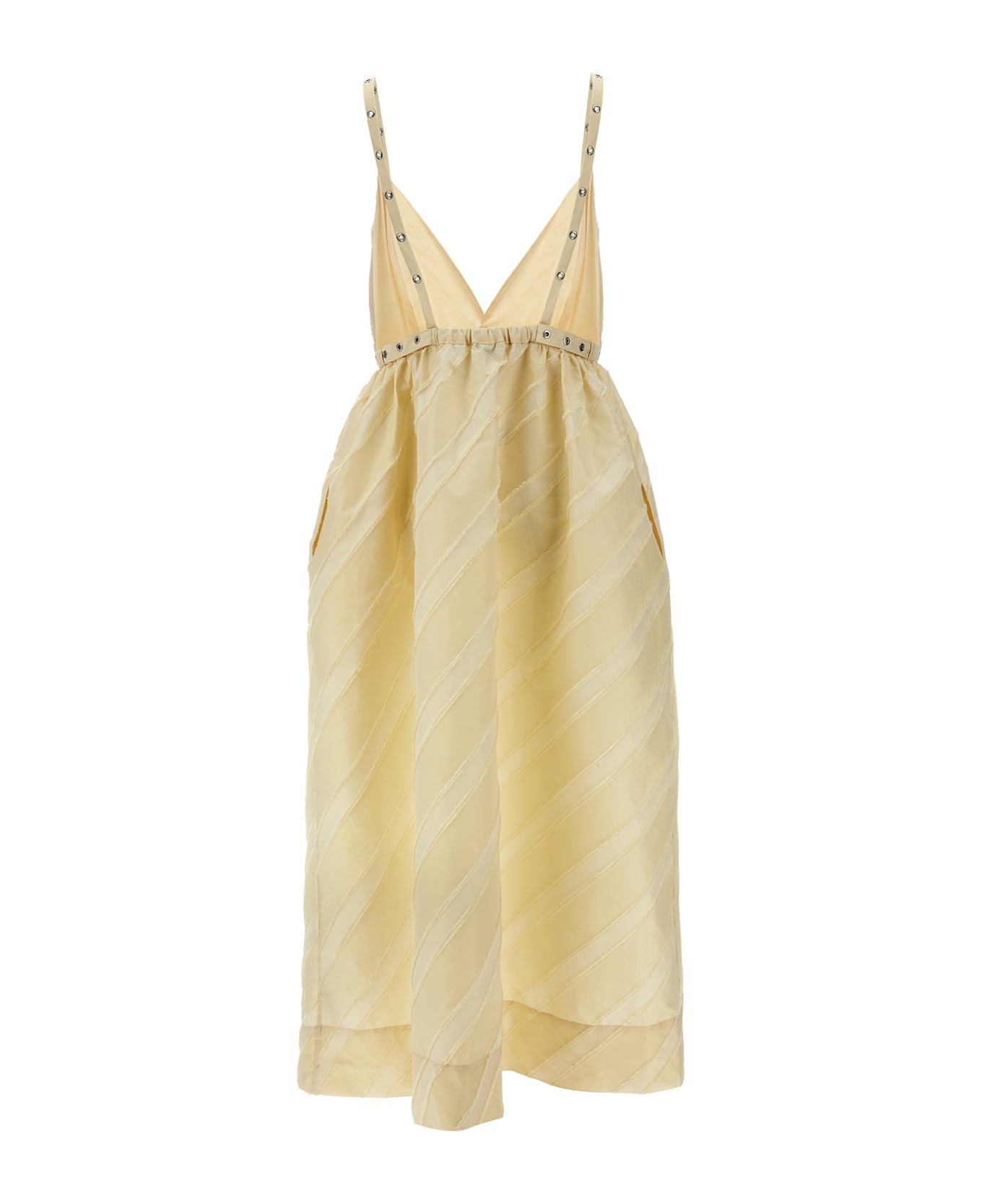 Ganni 
off-white Stripe Strap
 Dress - Beige
