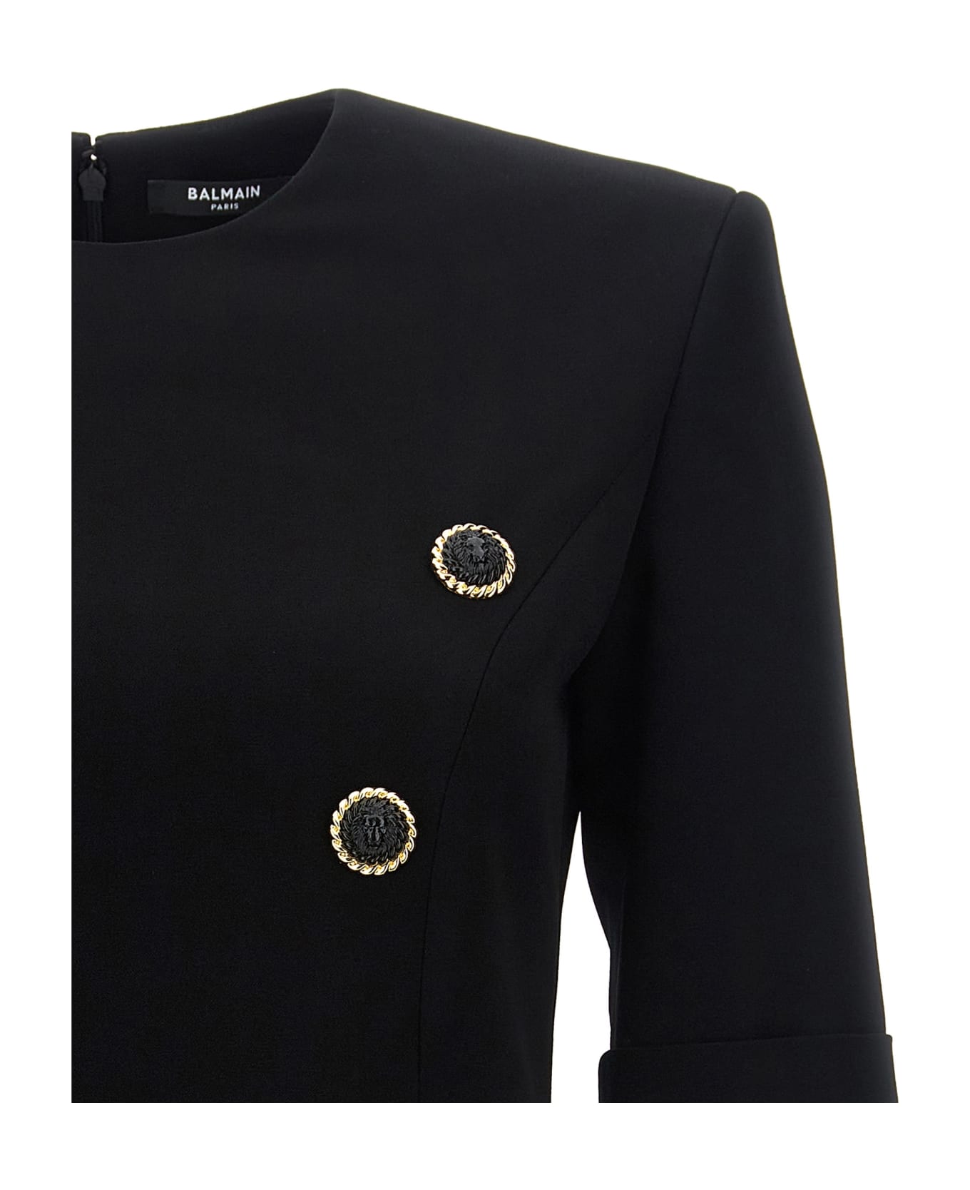 Balmain Jewel Button Dress - Black  