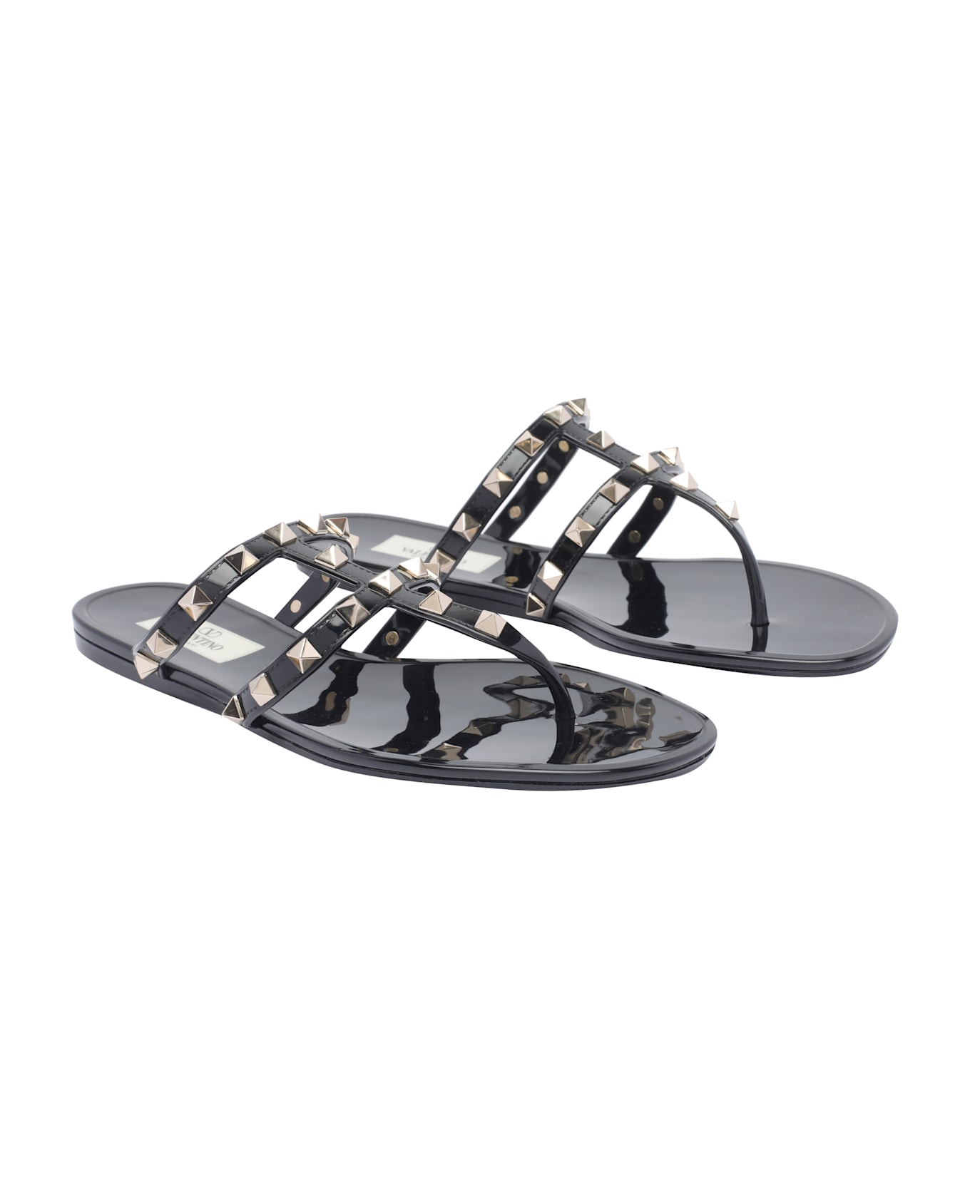 Valentino Garavani Rubber Rockstud Sandals - Black