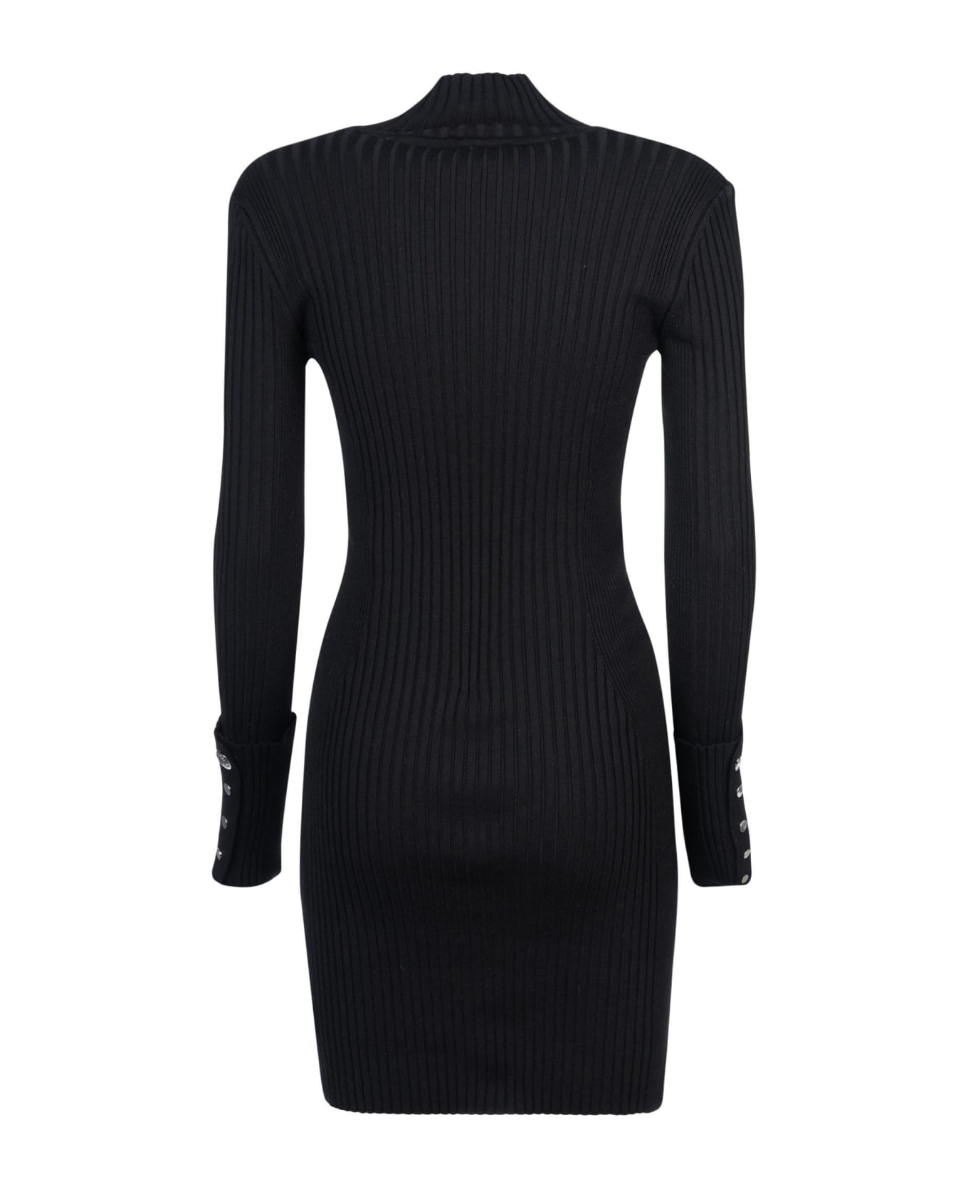 Paco Rabanne Turtleneck Longsleeved Knit Dress - Black