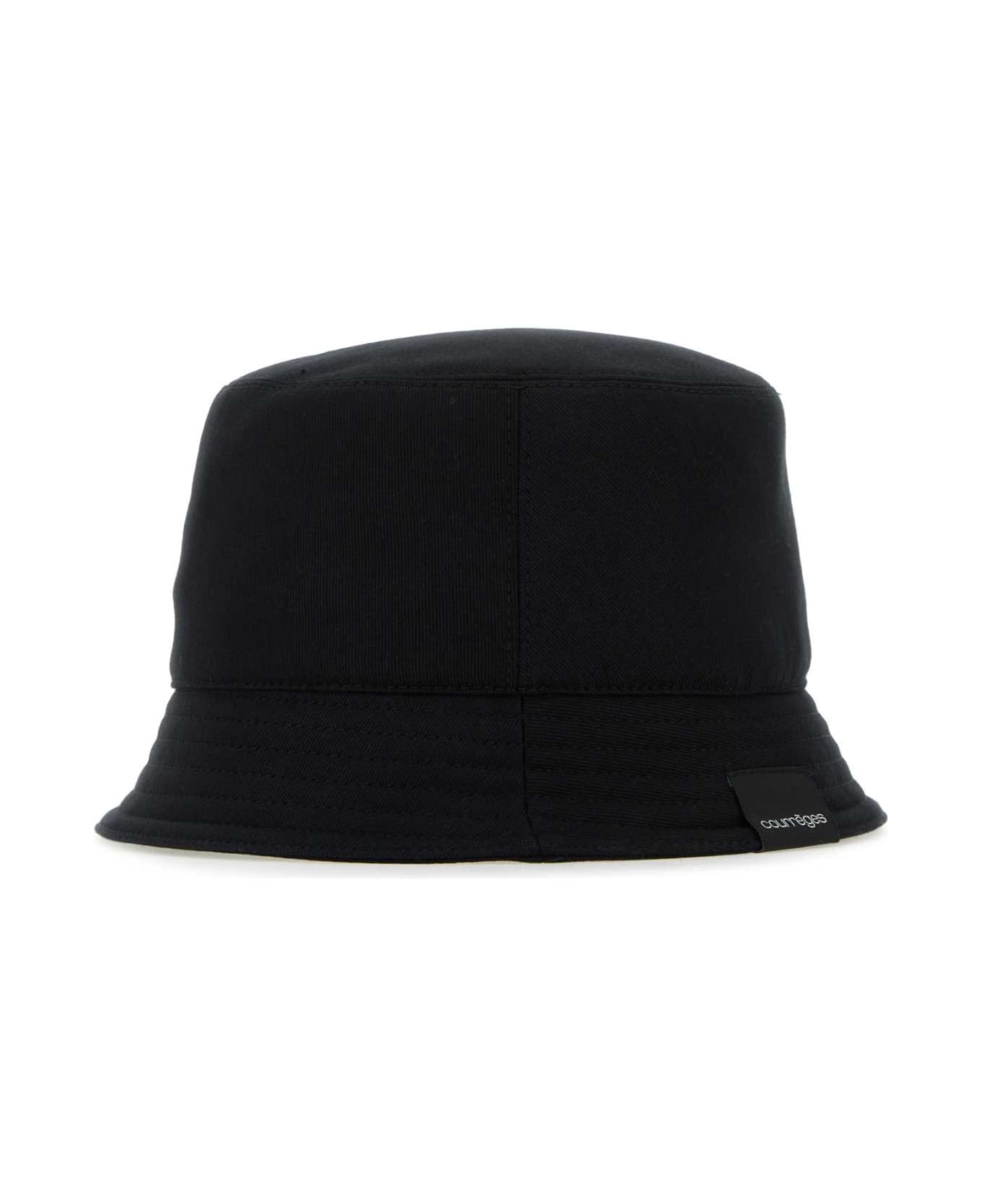 Courrèges Black Cotton Bucket Hat - Black