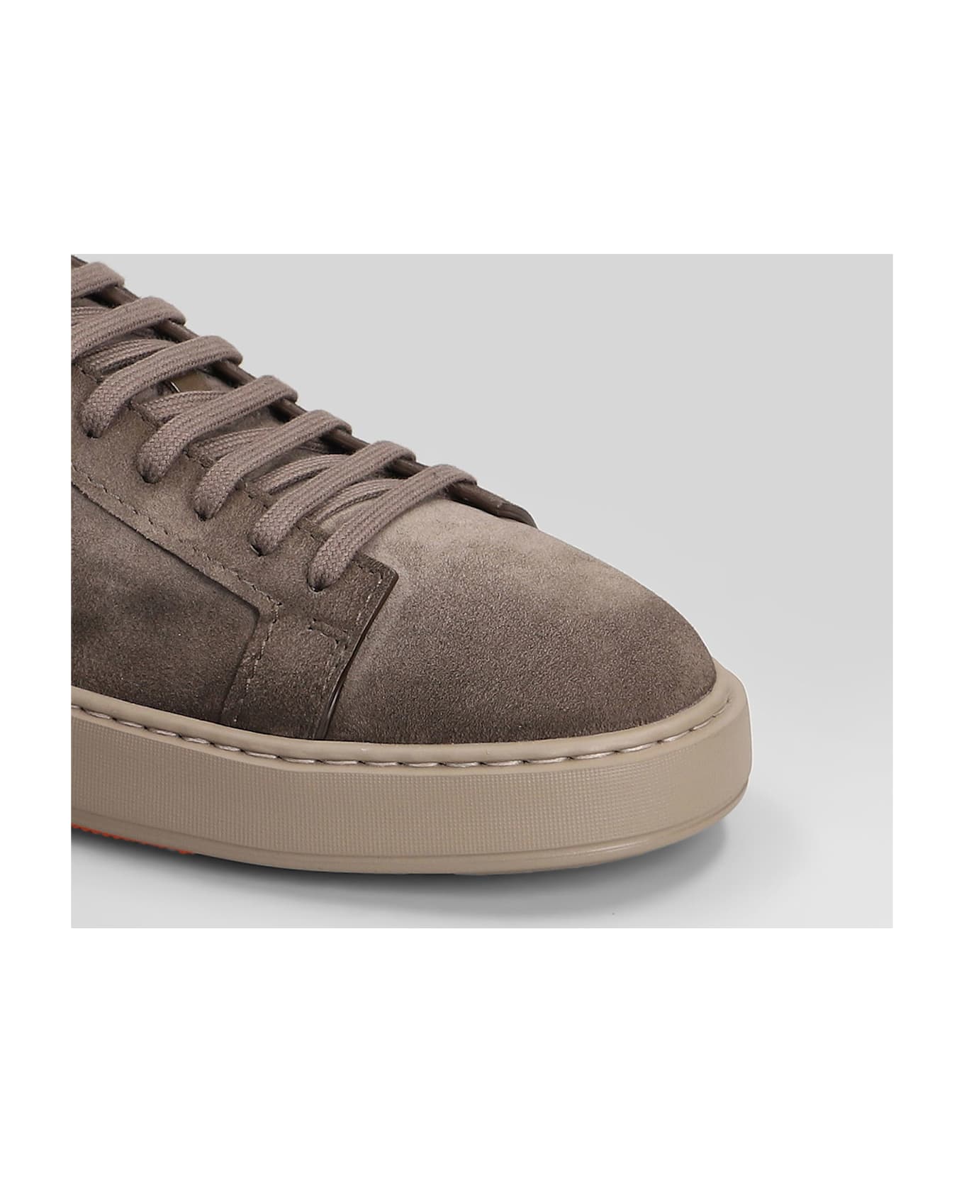 Santoni Godfrey Sneakers In Brown Suede - brown