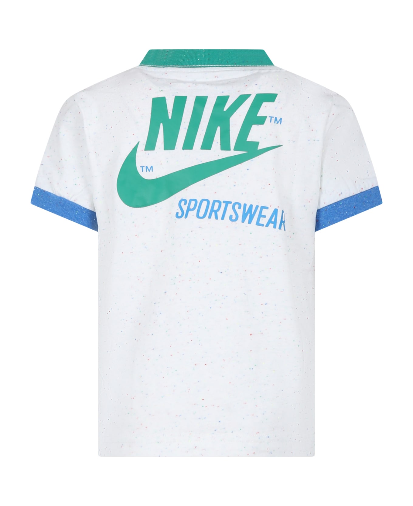 Nike White T-shirt For Boy With Swoosh - White Tシャツ＆ポロシャツ