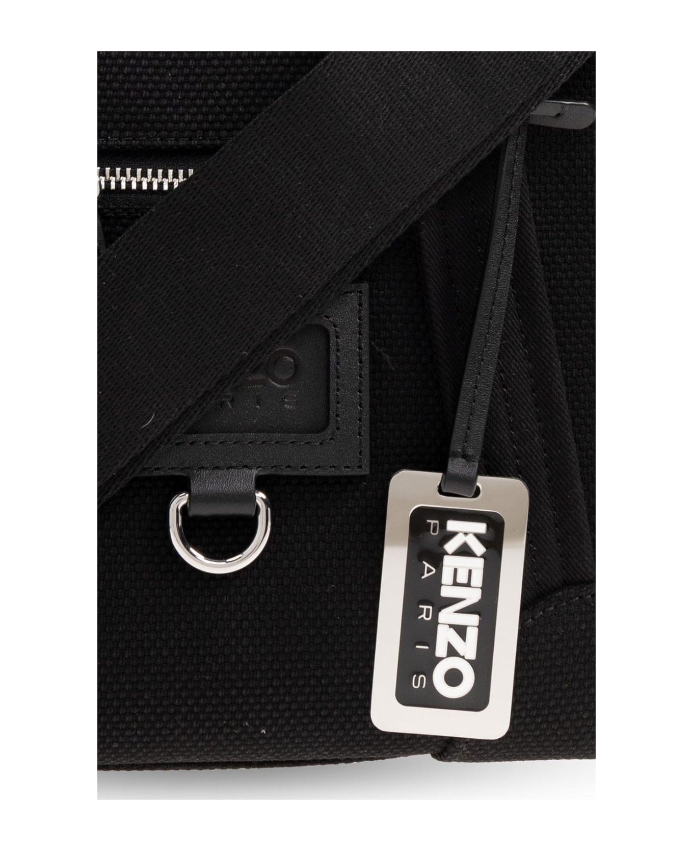 Kenzo Logo Patch Strapped Shoulder Bag Kenzo - BLACK