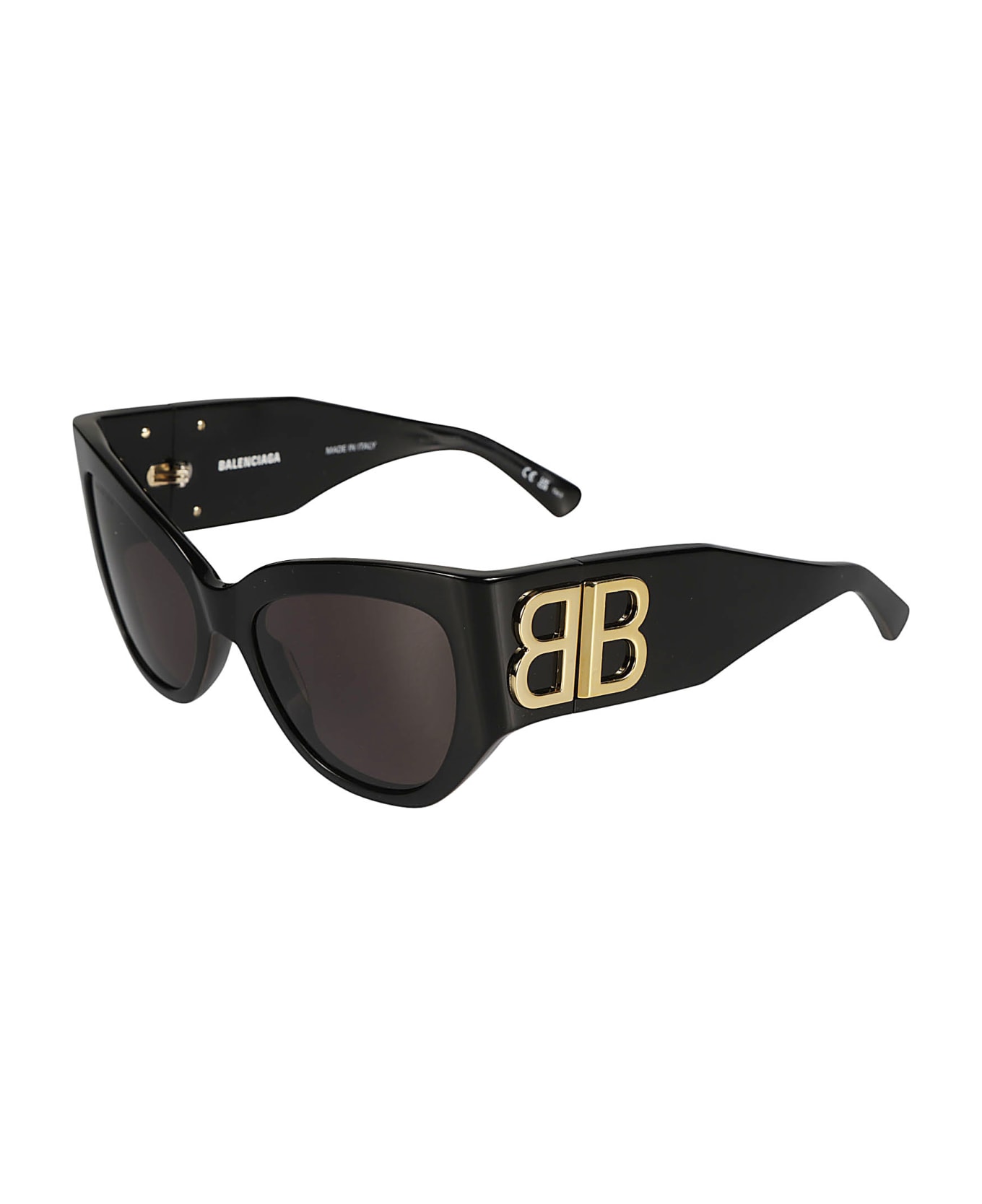 Balenciaga Eyewear Bb Embossed Cat-eye Sunglasses - Black Black Grey サングラス