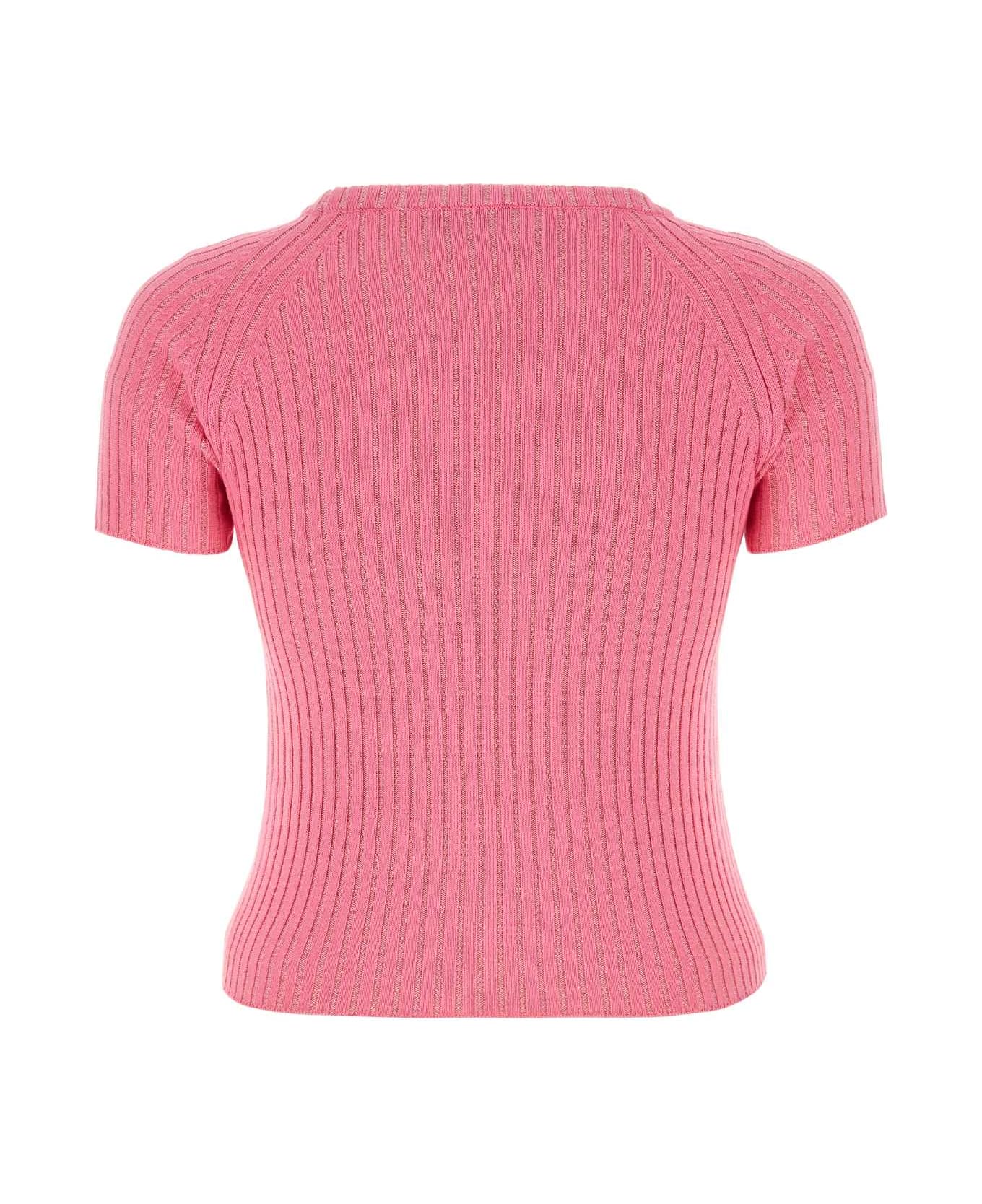 Cormio Pink Cotton Blend Diamond Ortensia Sweater - Pink