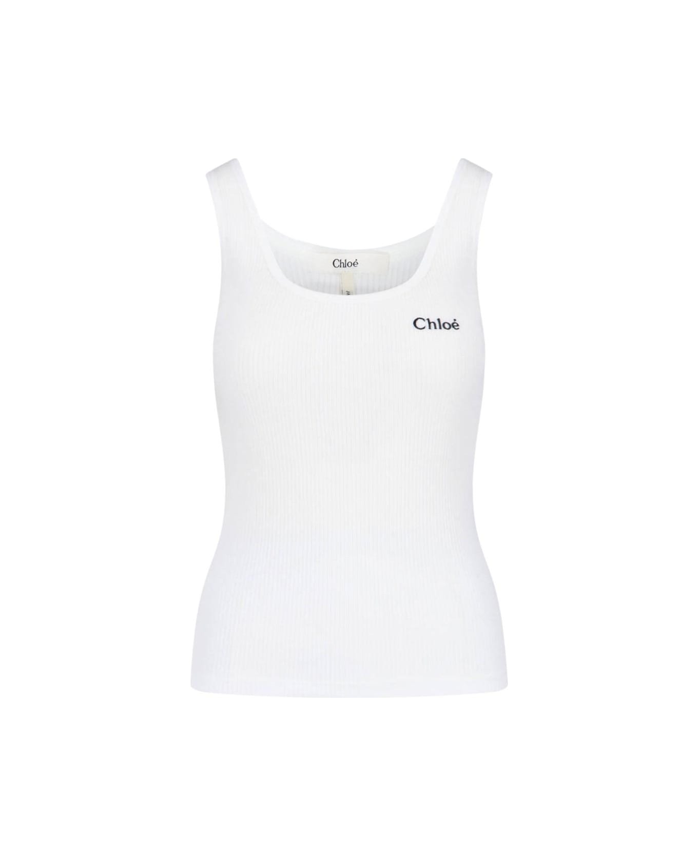 Chloé Logo Tank Top - White