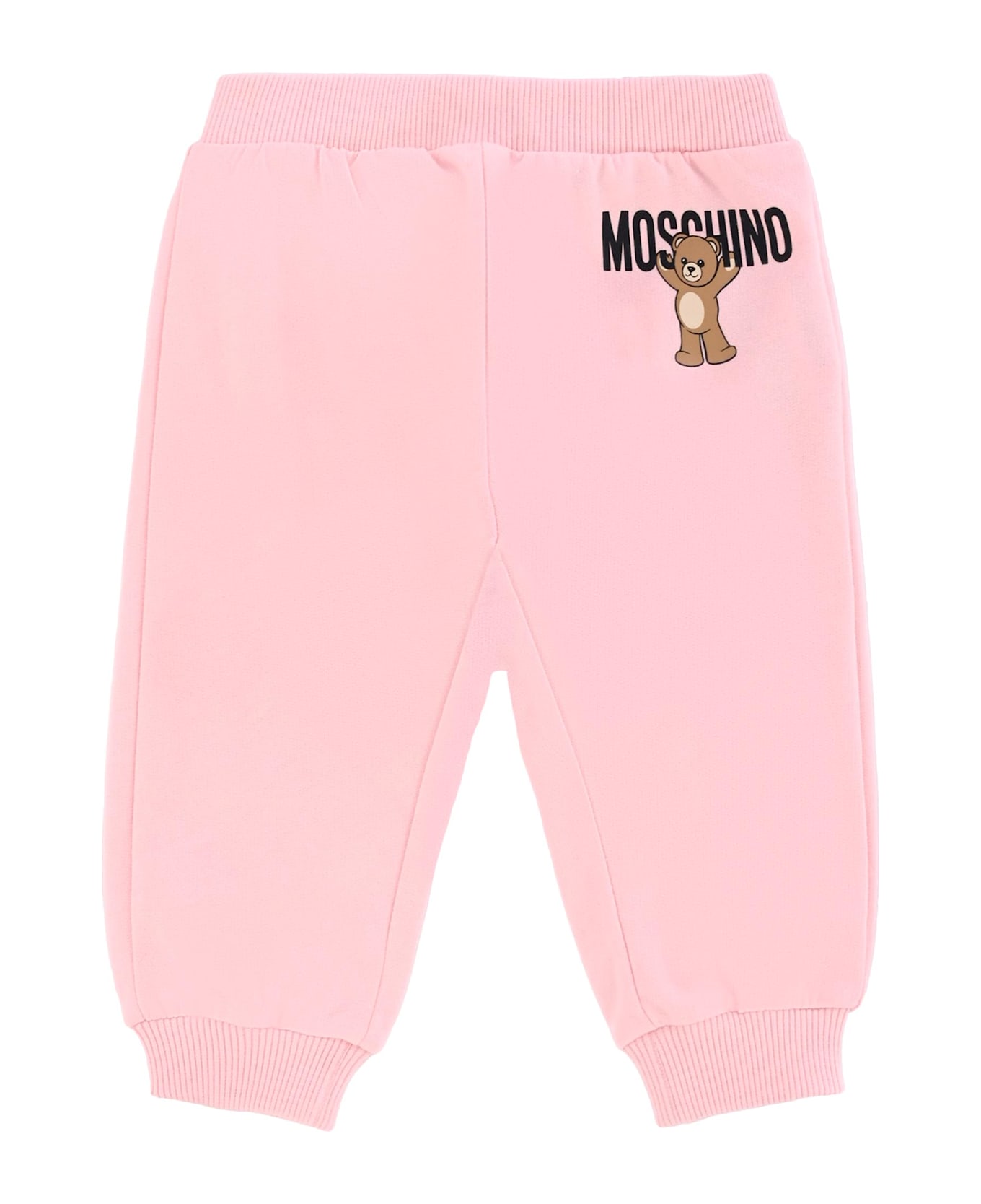 Moschino Pink Trousers For Baby Girl With Teddy Bear - Pink