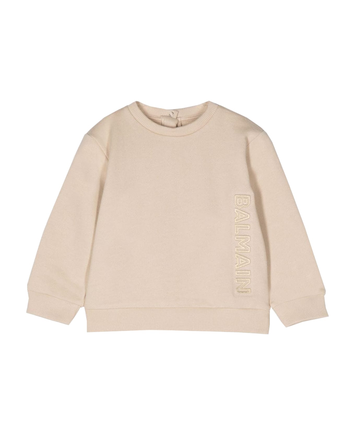 Balmain Cotton Sweatshirt - Beige