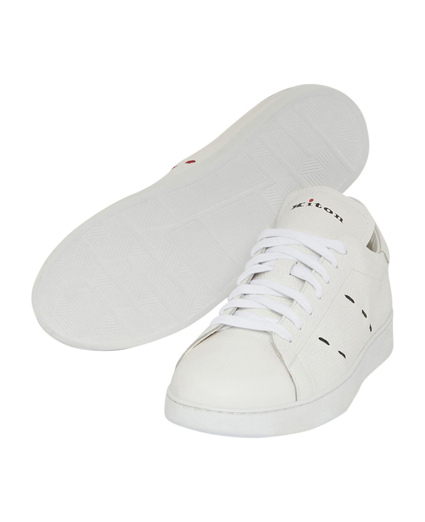 Kiton Sneakers Shoes Calfskin - WHITE スニーカー