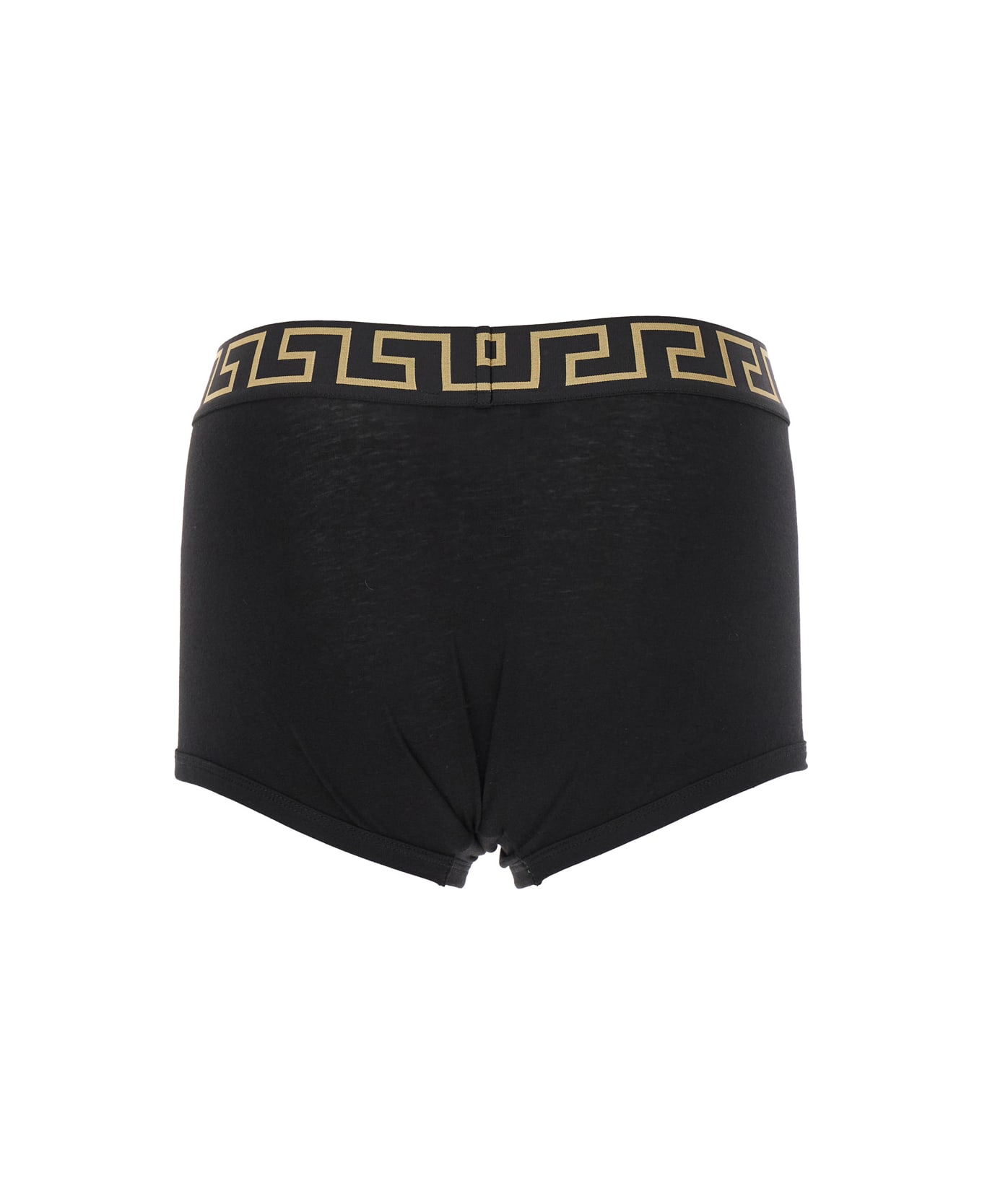 Versace Black Cotton Greca Boxr Two Pieces - Black