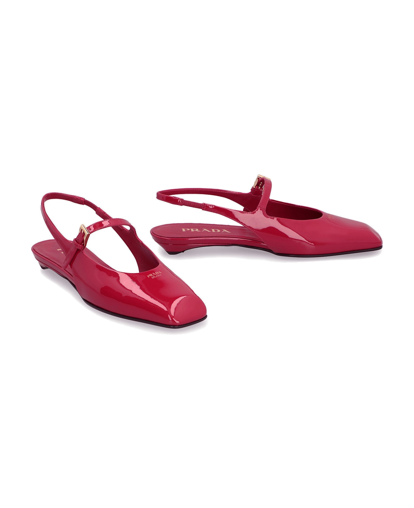 Prada Slingback Ballet Flats - CHERRY