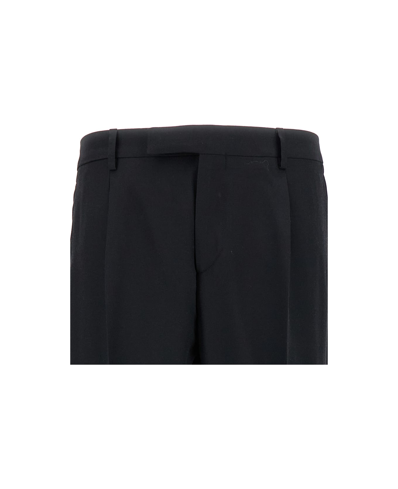 Lardini Black Straight Tailored Trousers In Technical Fabric Man - Black