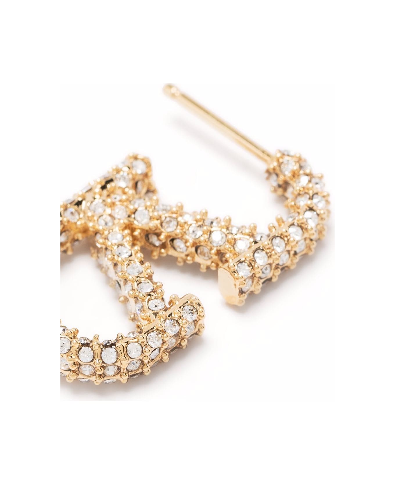 Valentino Garavani Vlogo Signature Strass Earrings - Golden