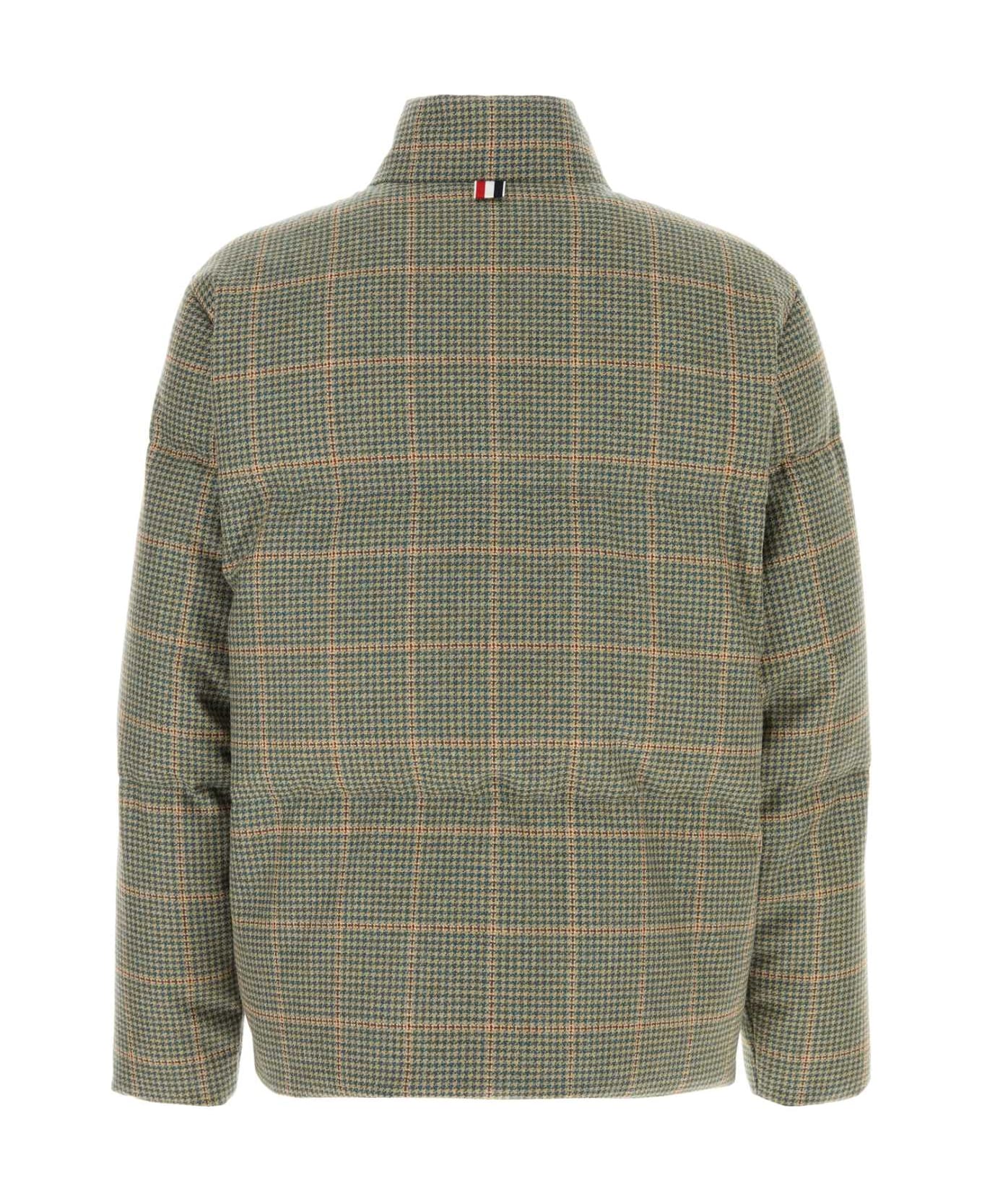 Thom Browne Embroidered Wool Reversible Down Jacket - DKGREEN