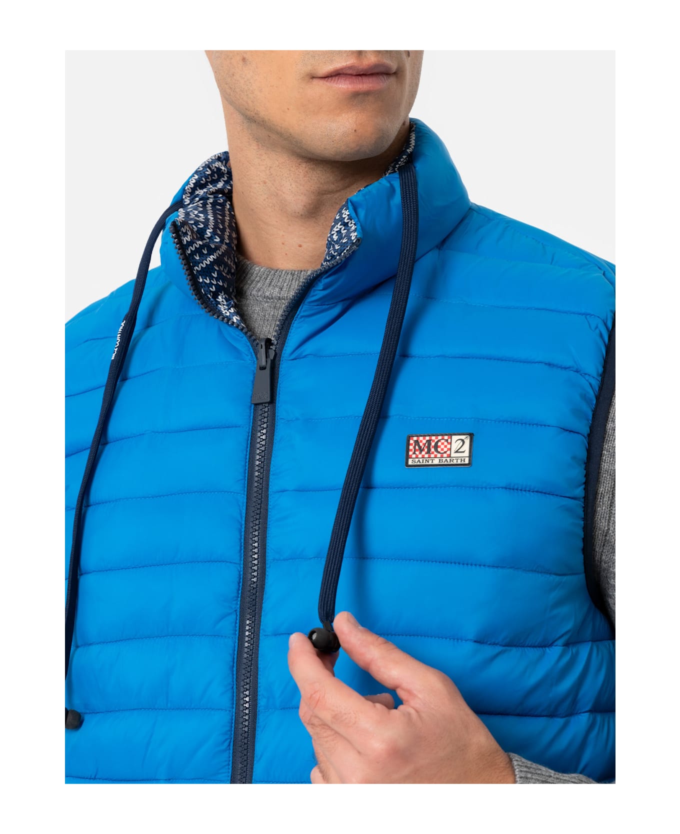 MC2 Saint Barth Man Bluette Padded Vest Aspen - BLUE