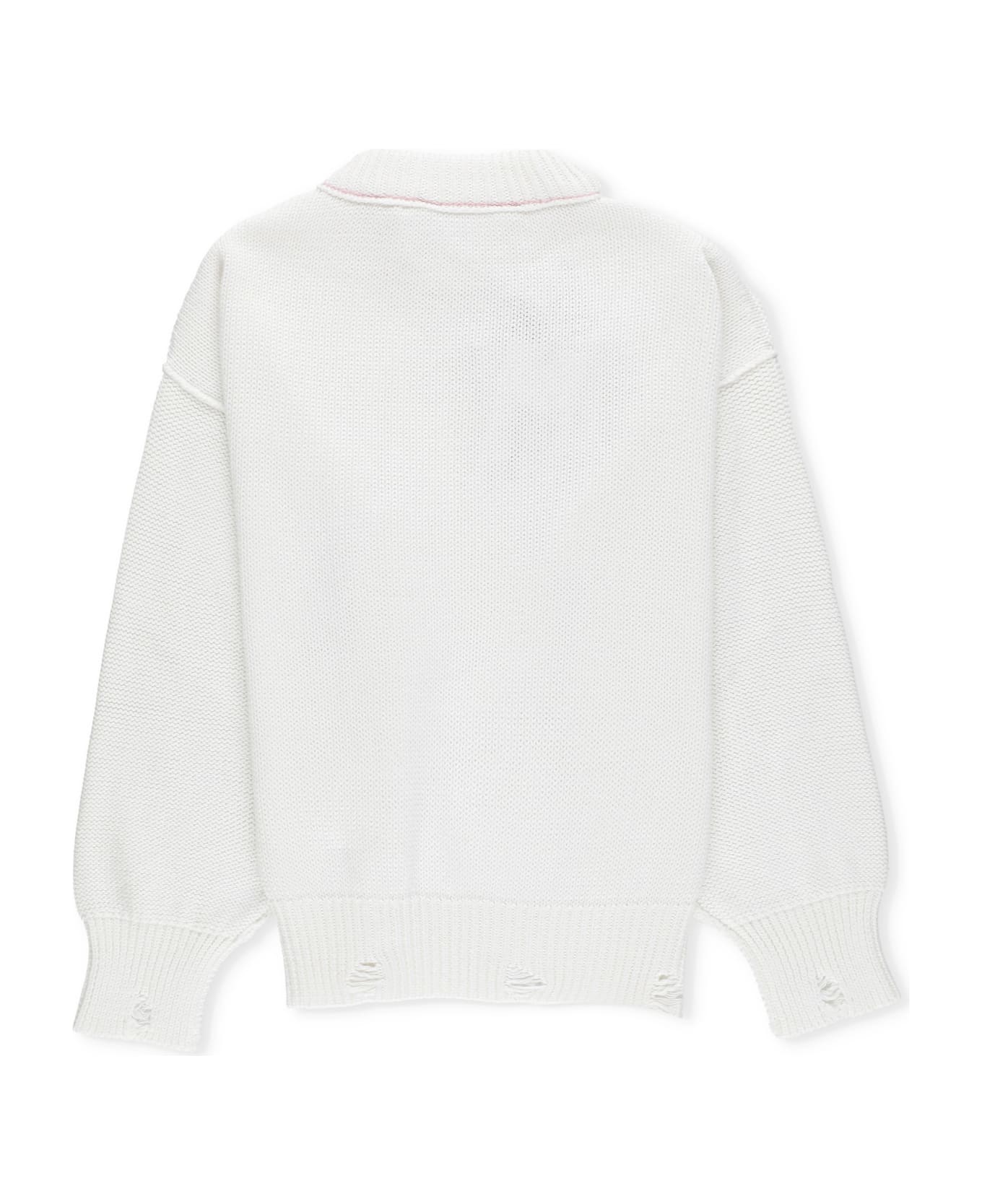 Palm Angels Jumper With Print - White