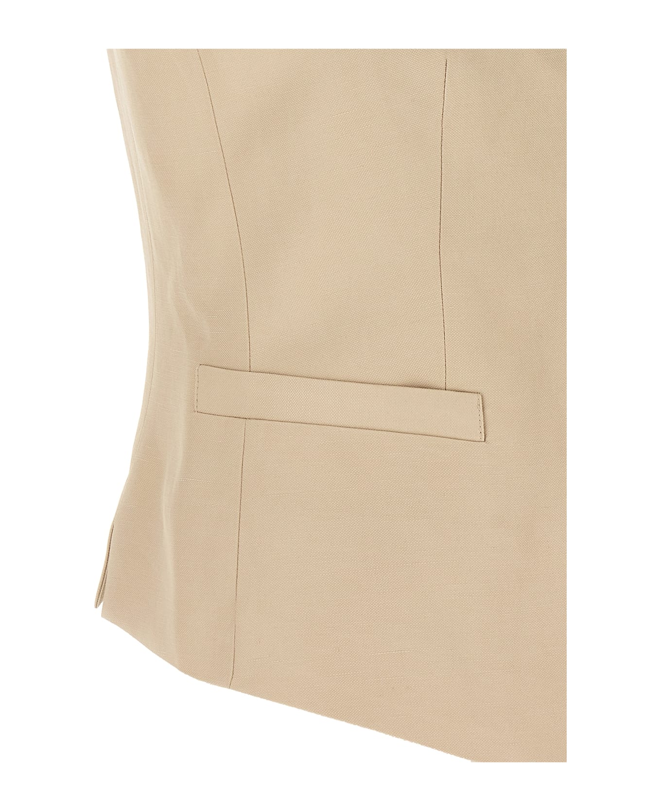 Alberto Biani Linen Viscose Vest - Beige