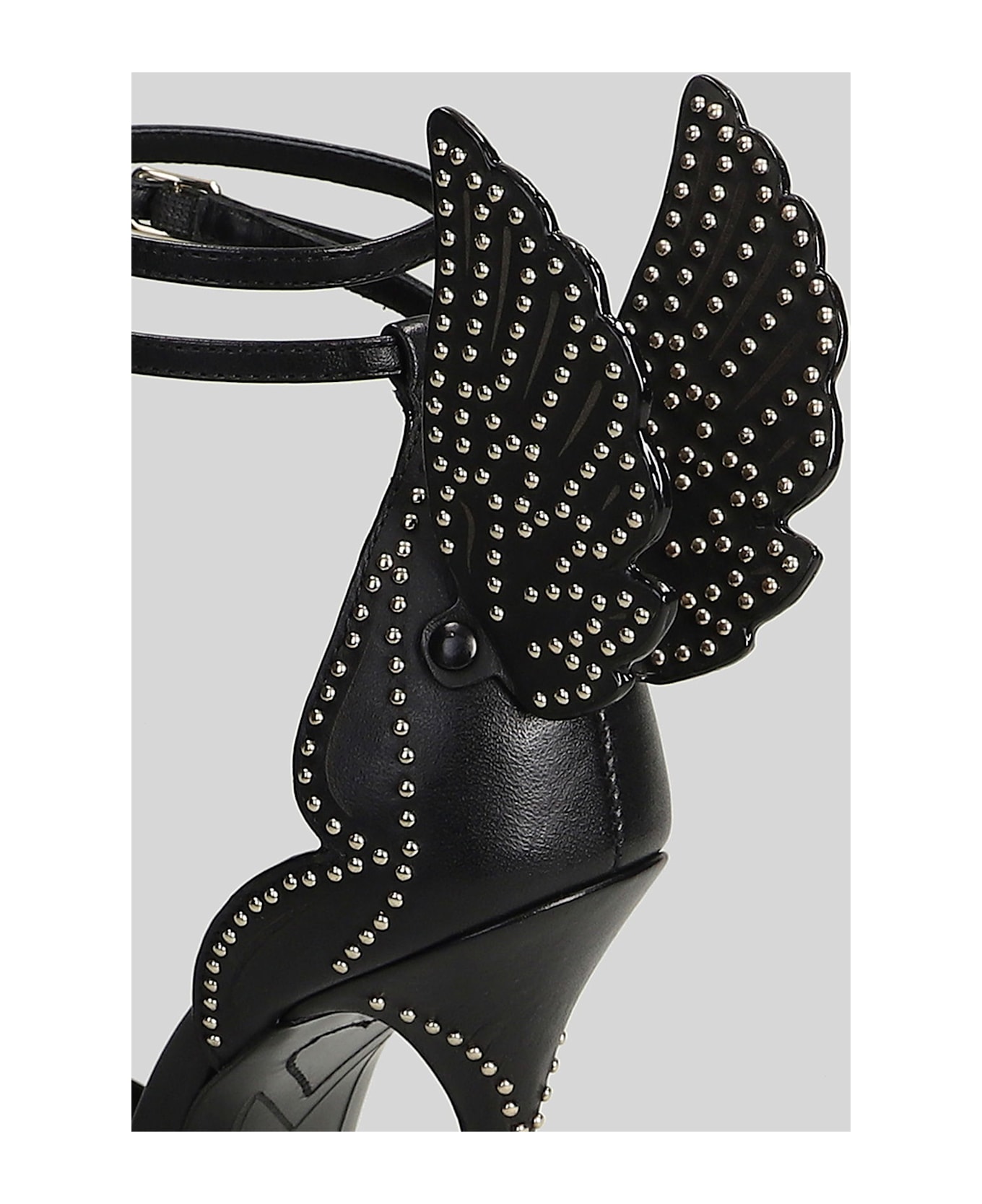 Sophia Webster Cherub Sandals In Black Leather - black