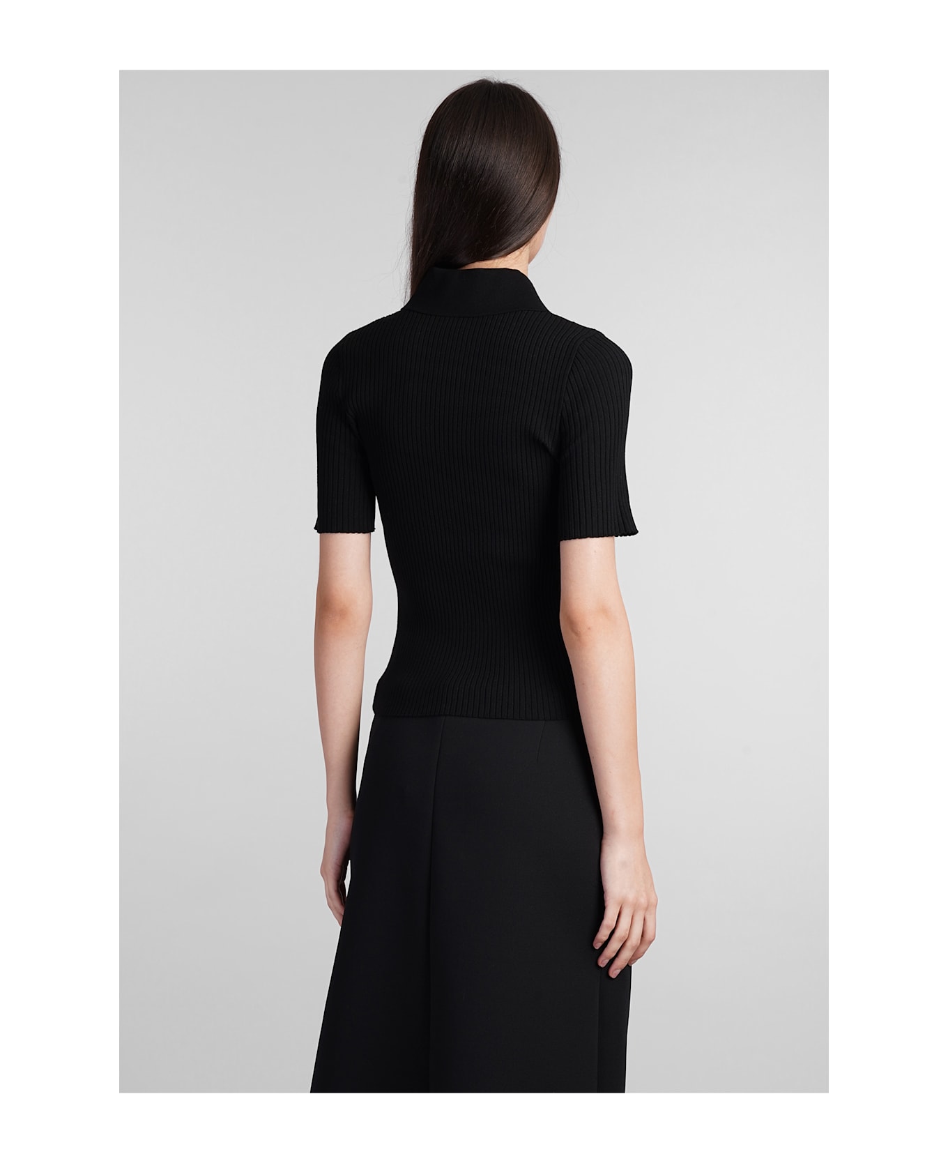 Courrèges Polo In Black Viscose - black