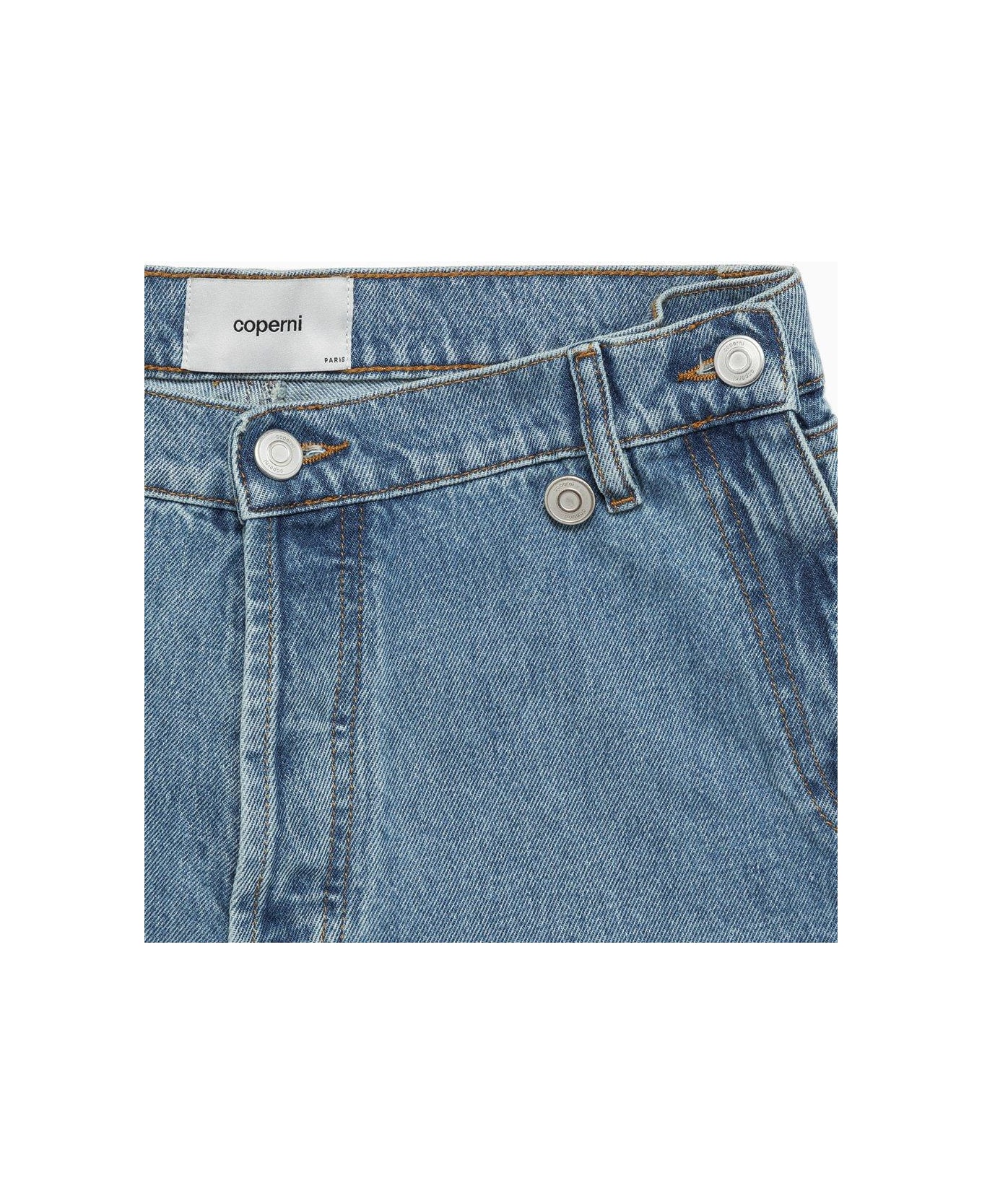 Coperni Button Detailed Denim Shorts - BLUE