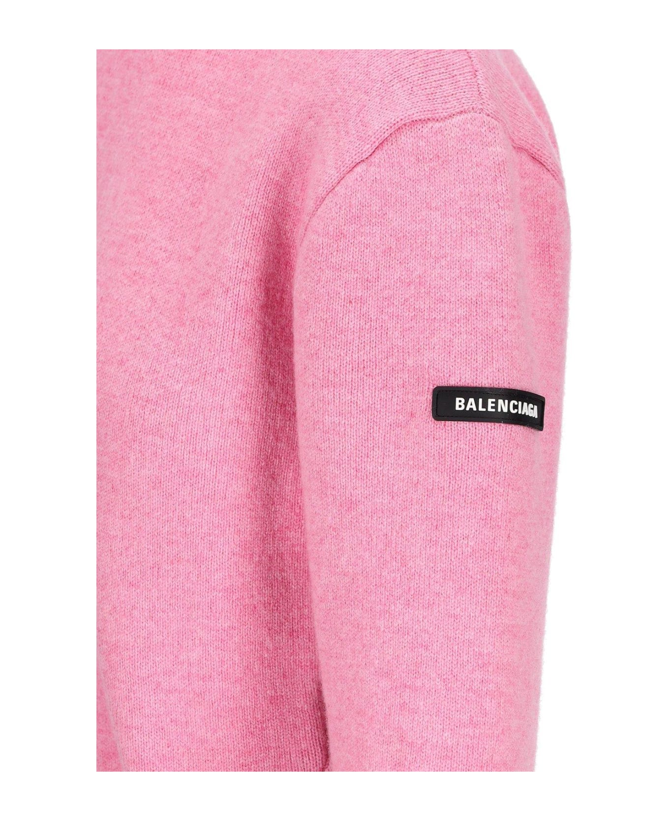 Balenciaga Logo Patch Knitted Jumper - Pink