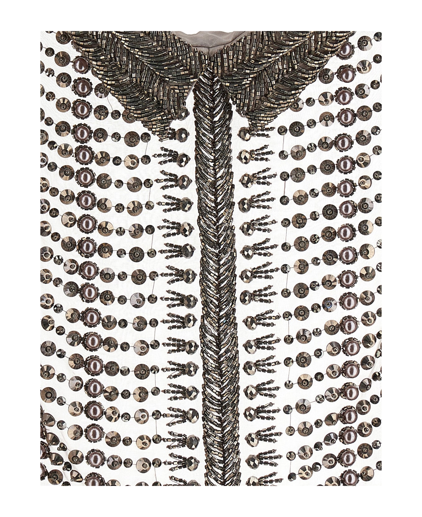 Alberta Ferretti Beaded Chiffon Top - Gray