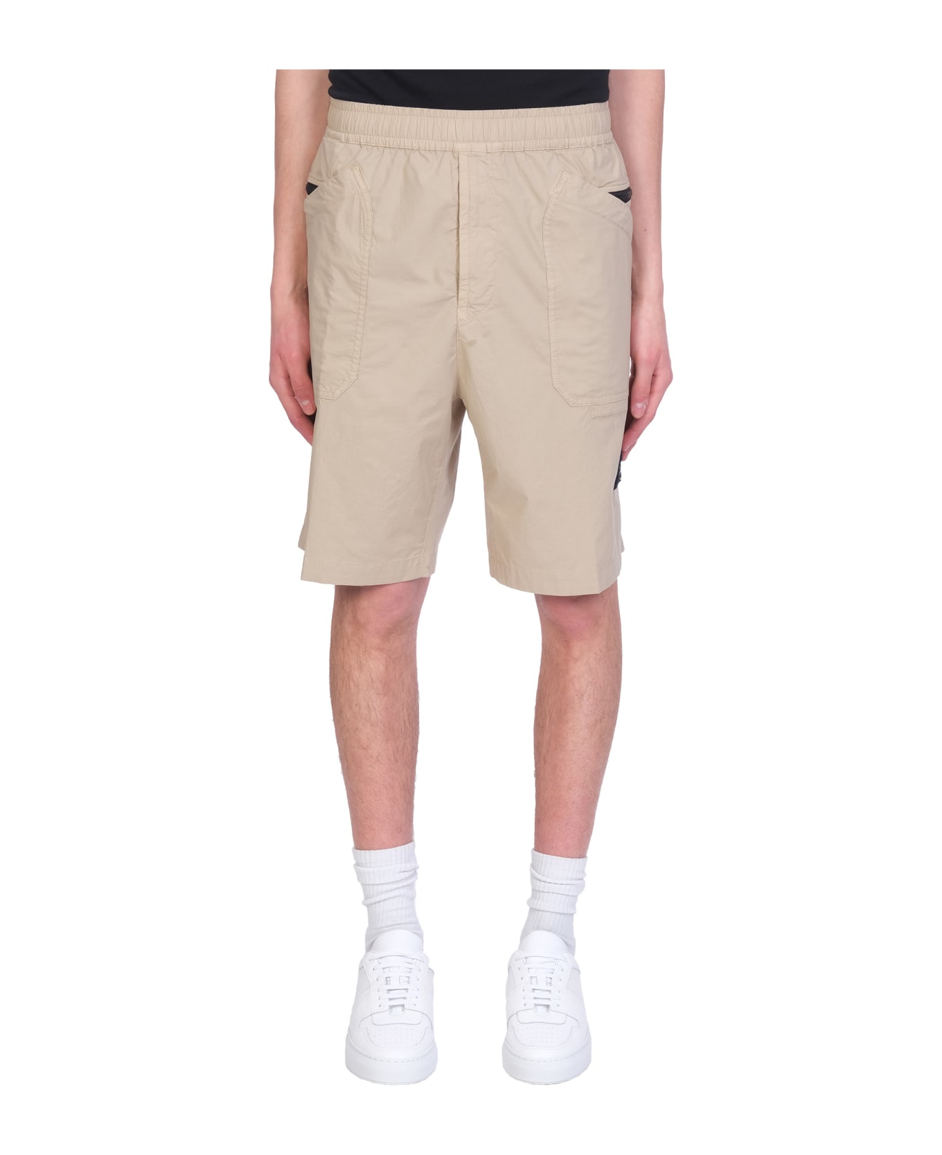 Stone Island Shorts In Beige Cotton - beige