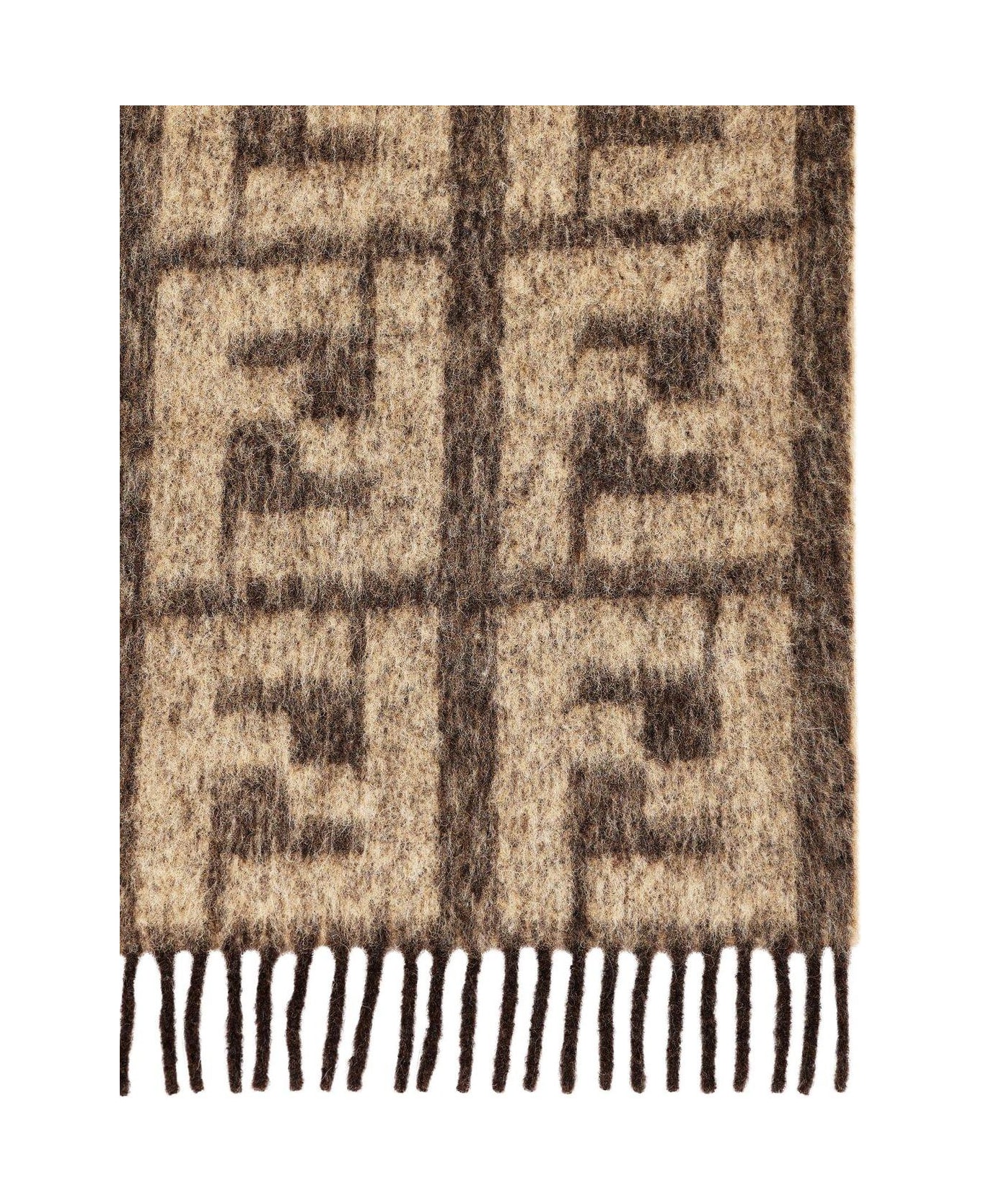 Fendi Fringed Throw Blanket - Beige