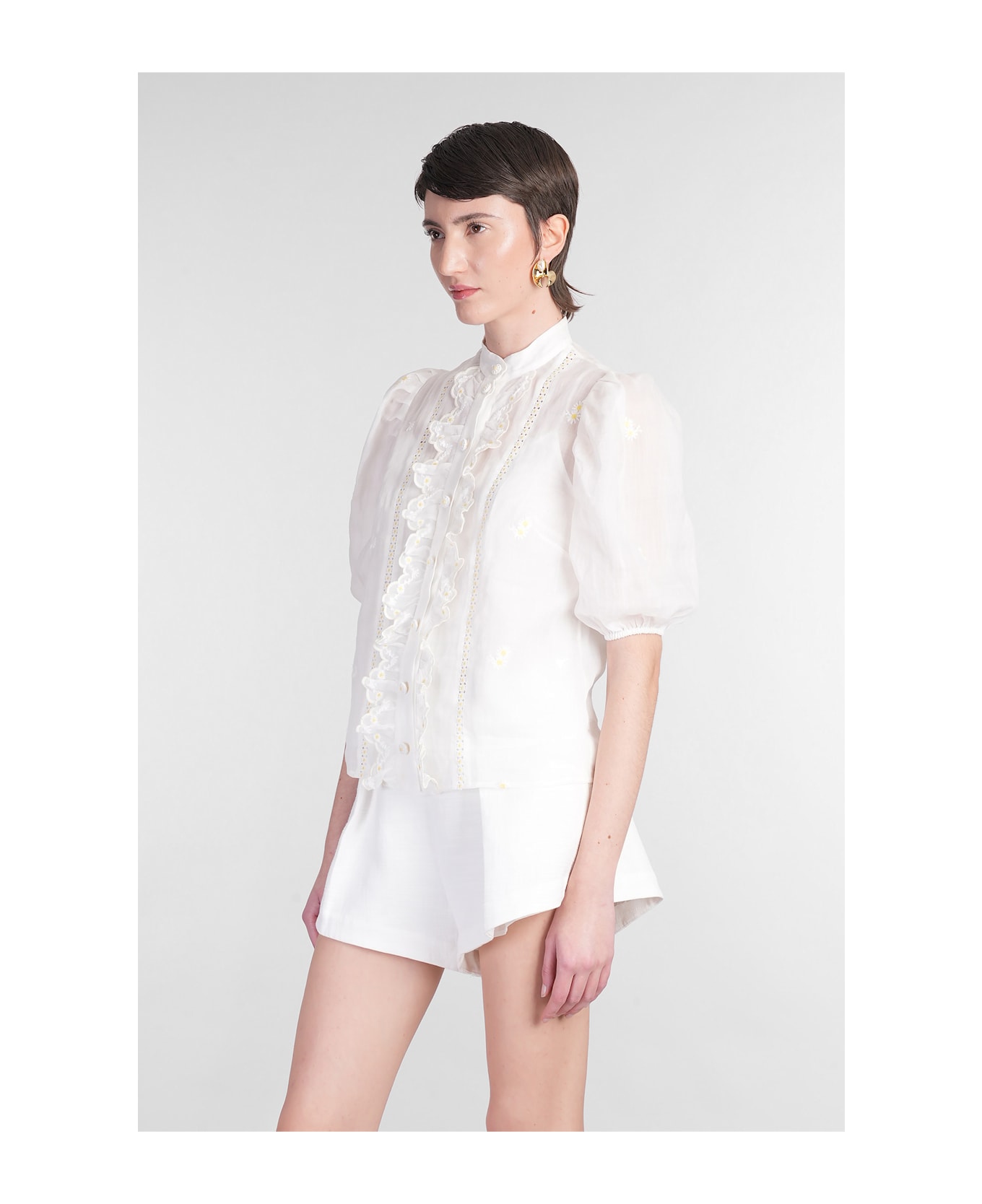 Zimmermann Shirt In White Ramie - white