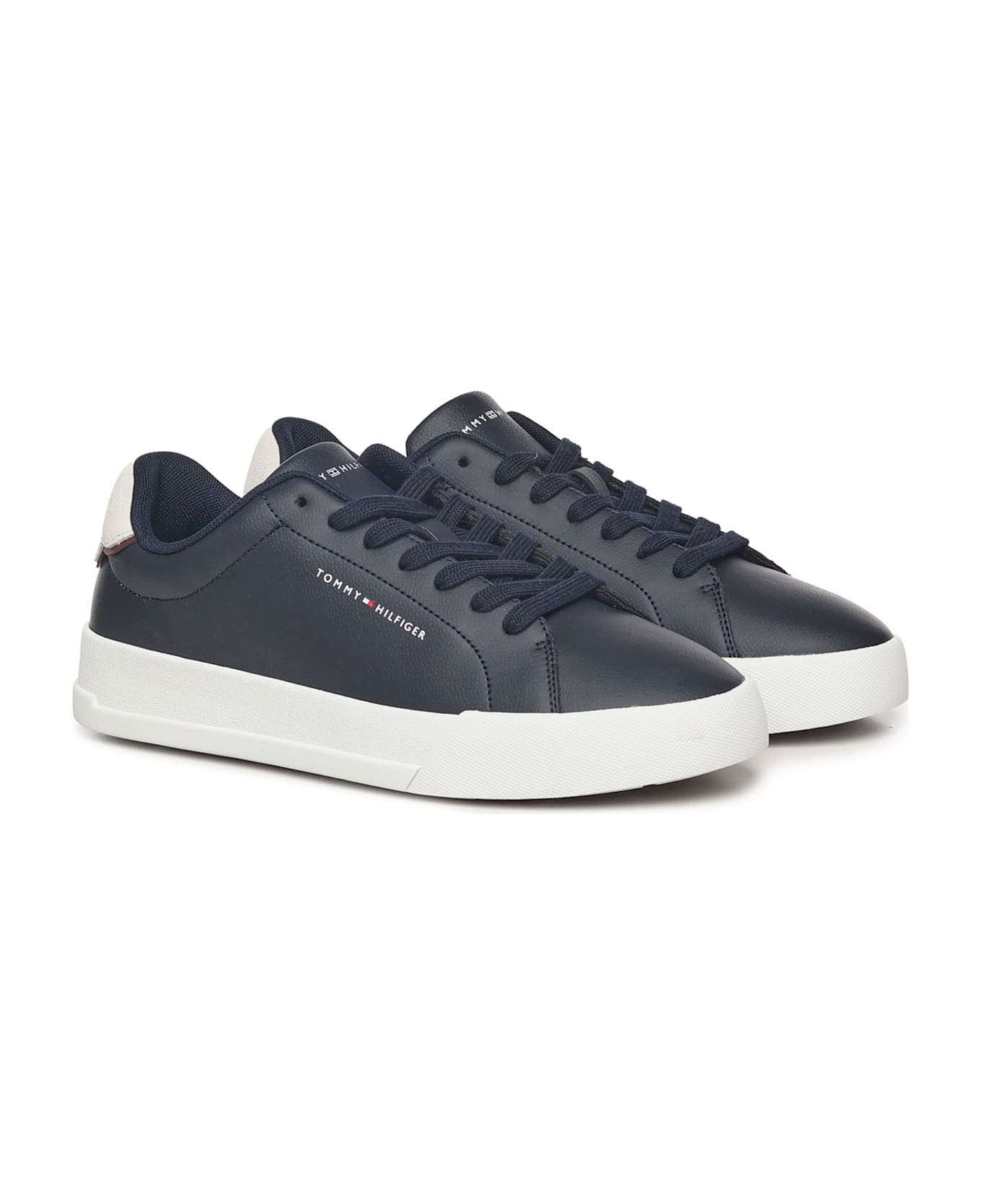 Tommy Hilfiger Leather Sneakers - Black