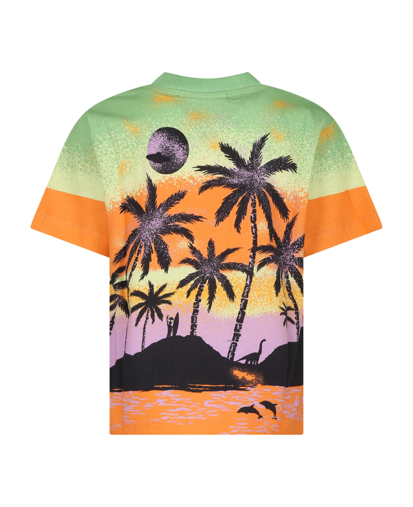 Molo Orange T-shirt For Boy With Alien And Print Print - Multicolor