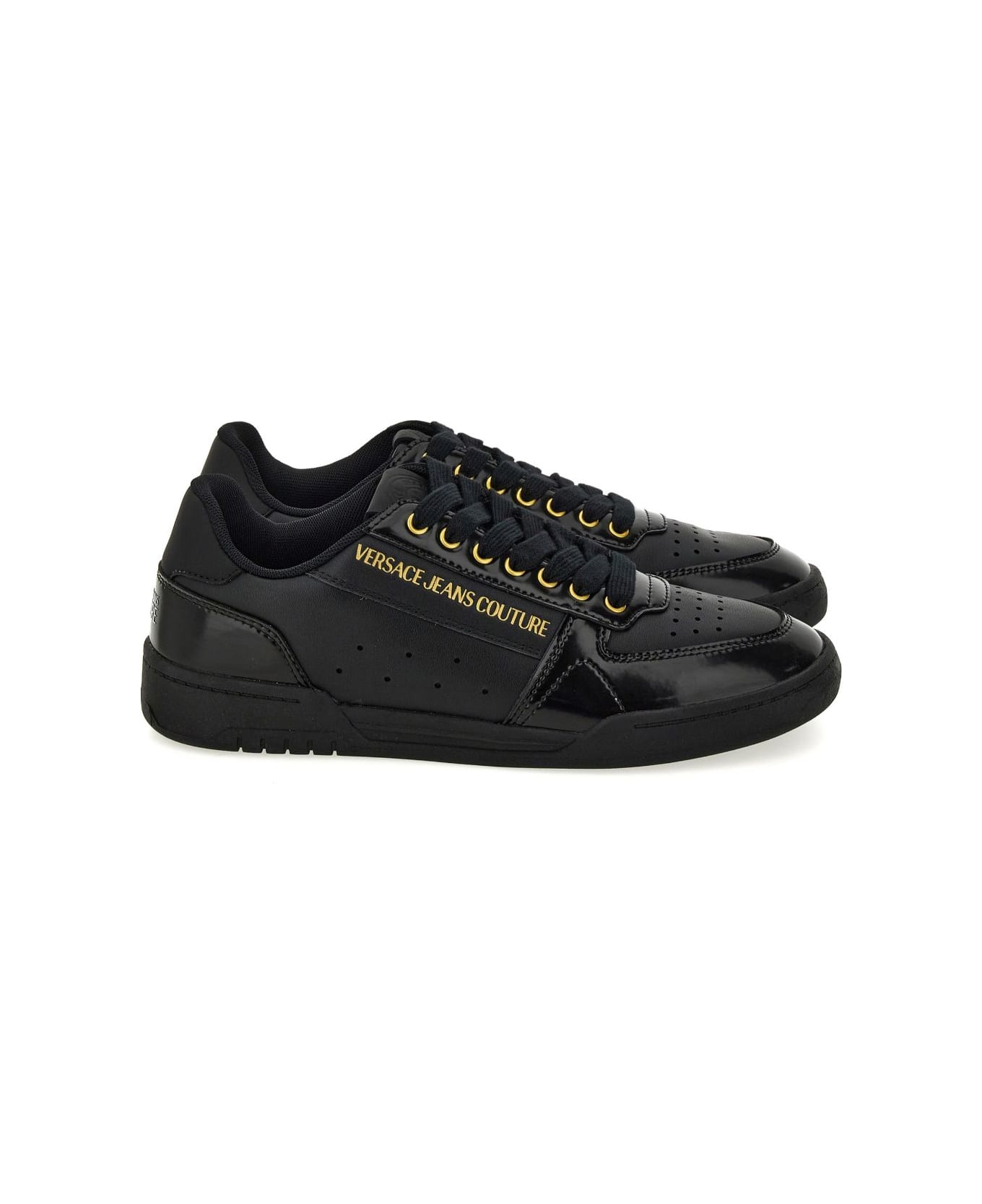 Versace Jeans Couture Black Low Top Sneakers - Black