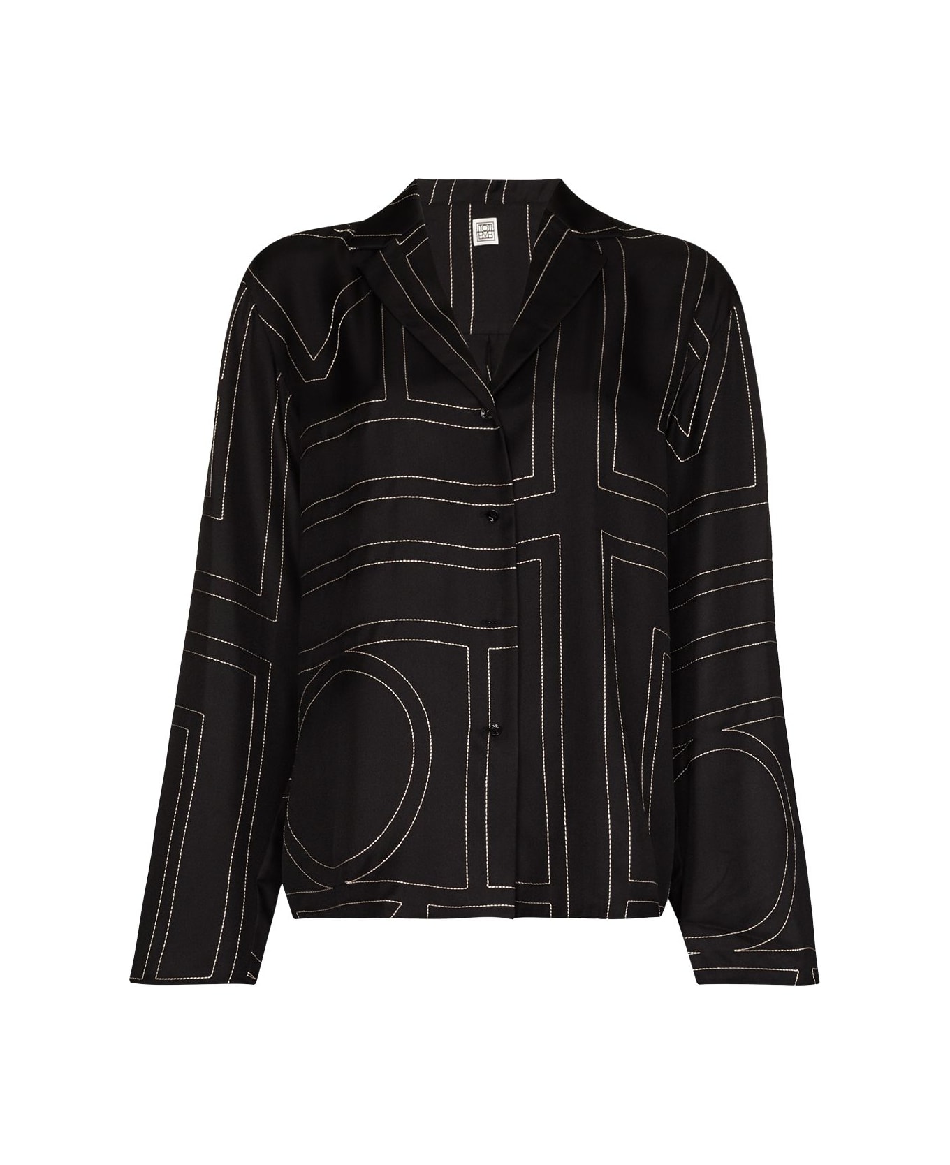 Totême Silk Pajama Shirt - Black