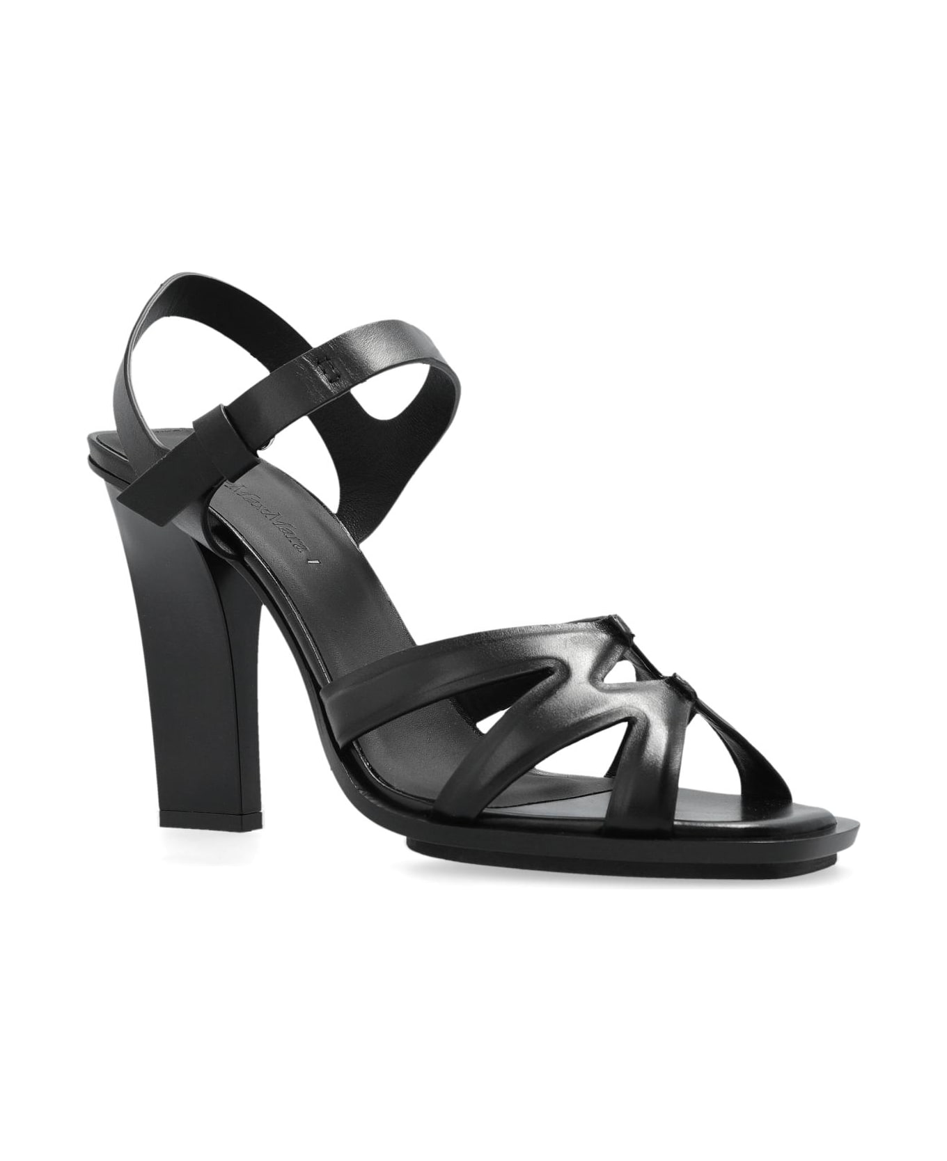 Max Mara Double High Heeled Sandals - Black