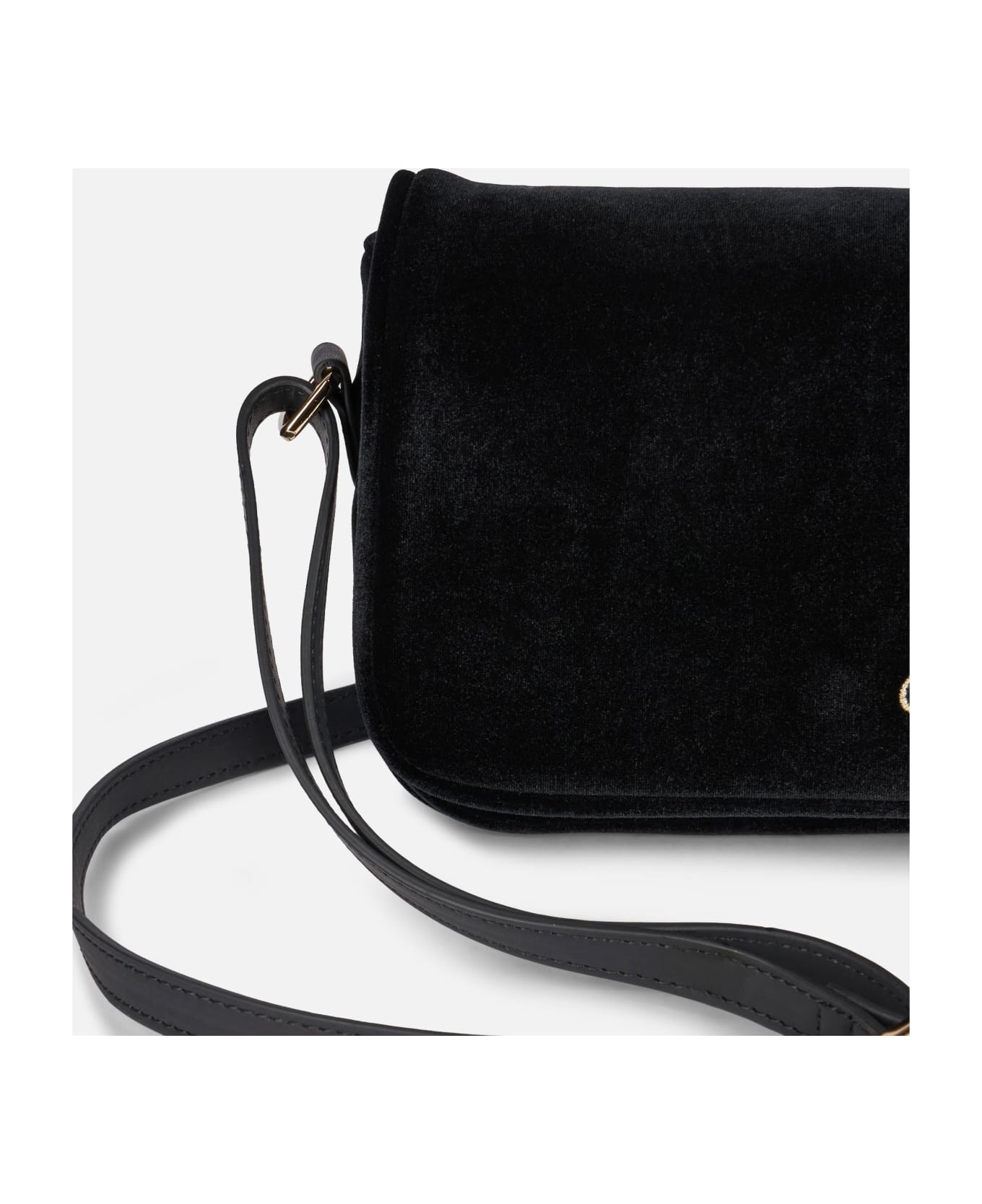 MC2 Saint Barth Black Velvet Flap Cross-body Bag - BLACK