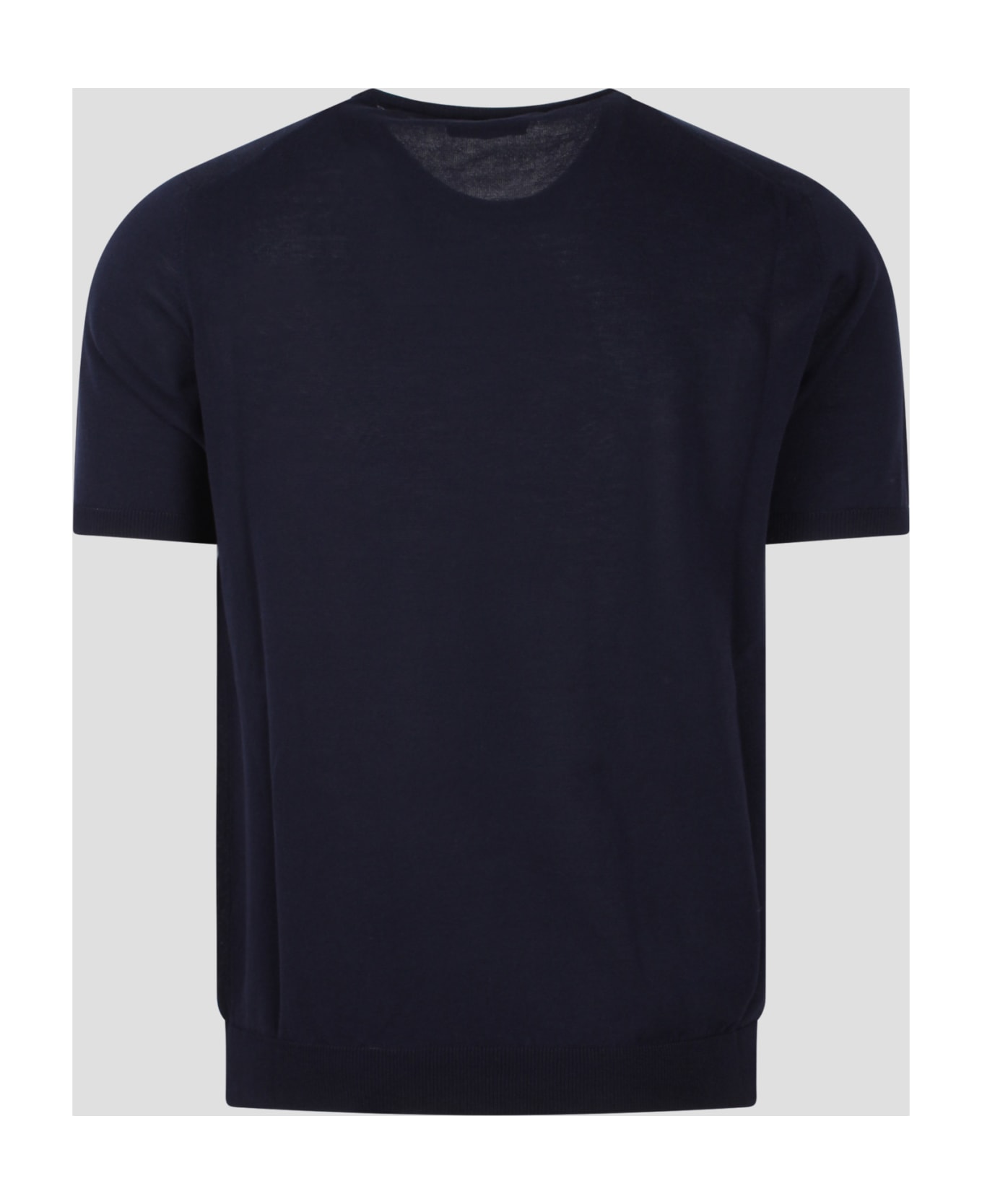 Roberto Collina Cotton Knit Short Sleeve Sweater - Blue
