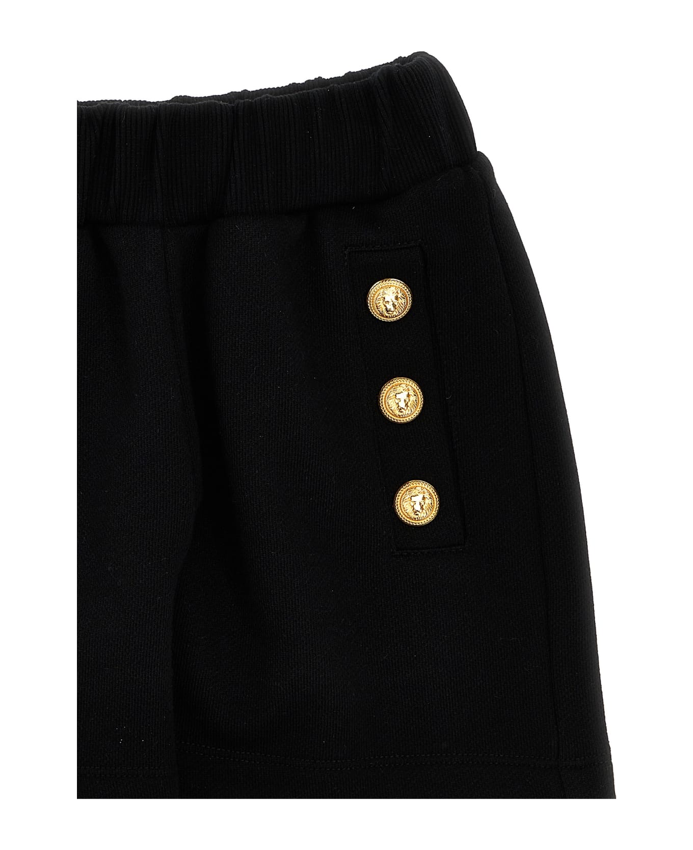 Balmain Logo Buttons Shorts - Black  