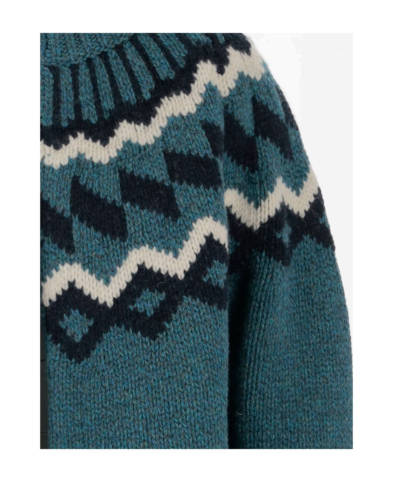 N.21 Fair Isle Wool Cardigan With Geometric Pattern - OTTANIO MELANGE