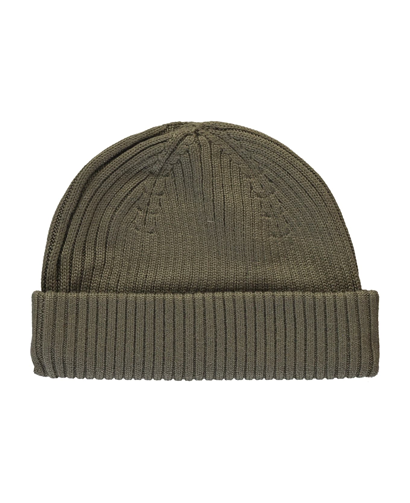 Parajumpers Olive Green Ribbed Beanie With Logo - green