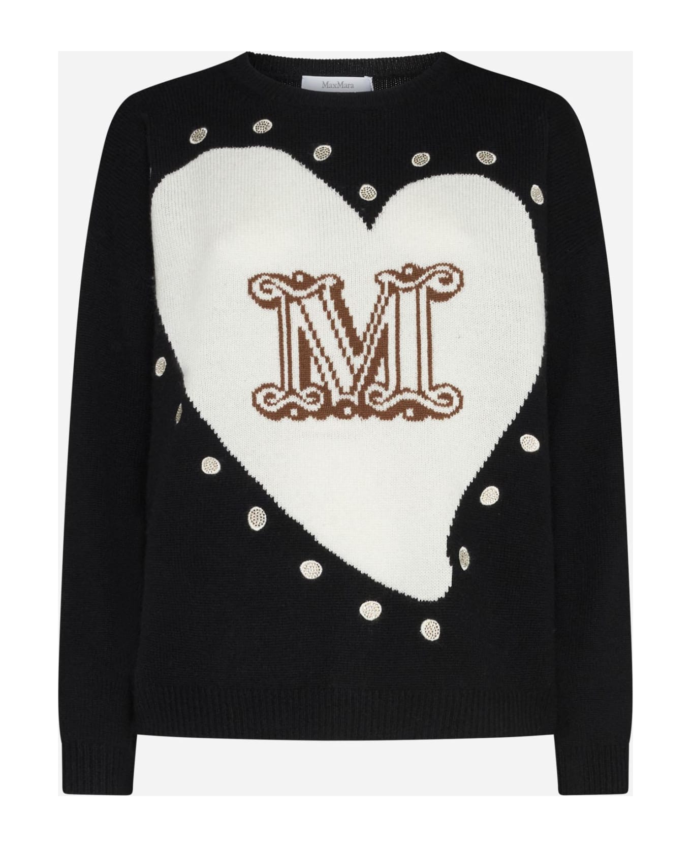 Max Mara Panaria Logo Wool And Cashmere Sweater - Black