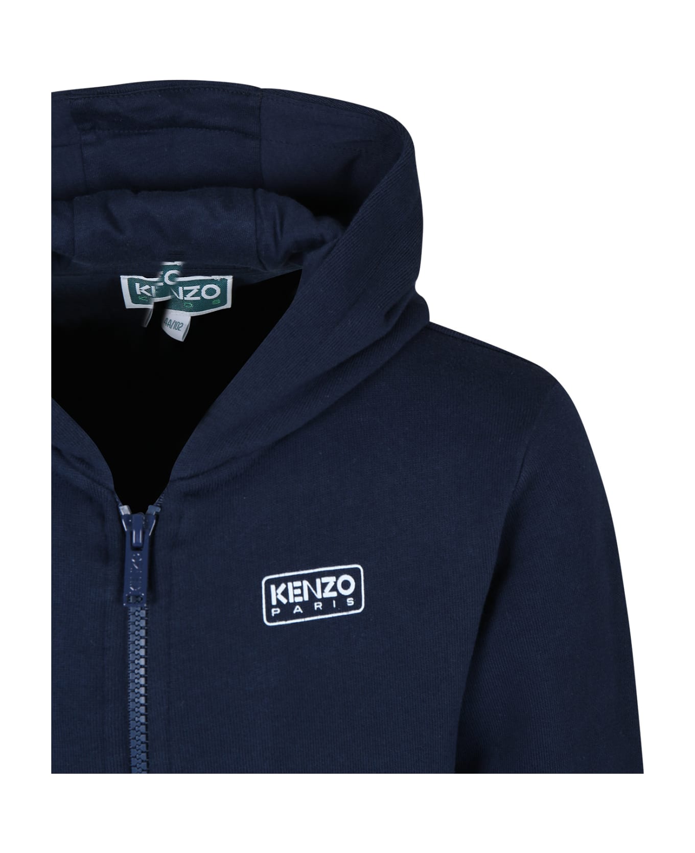 Kenzo Blue Hoodie For Boy With Logo - NAVY